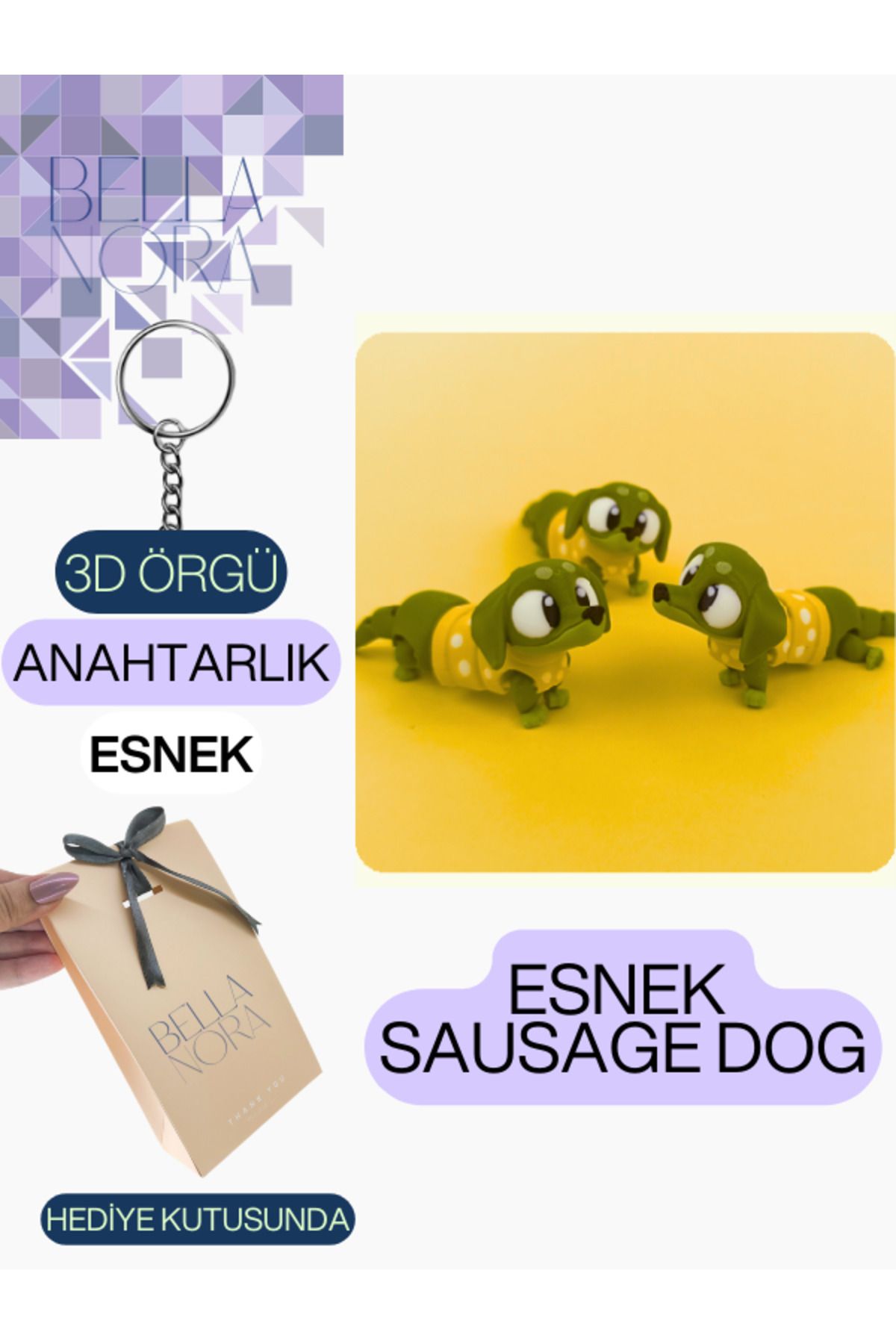 Bellanora Örgü Anahtarlık En Sevilen Animasyon Çizgi Film Hayvan Kahramanları Amigurumi Özel Hediye Kutusunda