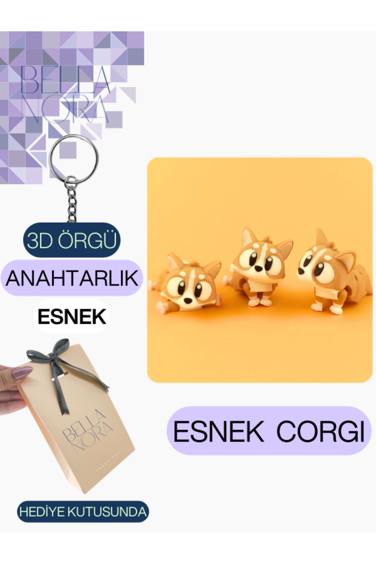 Bellanora Örgü Anahtarlık En Sevilen Animasyon Çizgi Film Hayvan Kahramanları Amigurumi Özel Hediye Kutusunda
