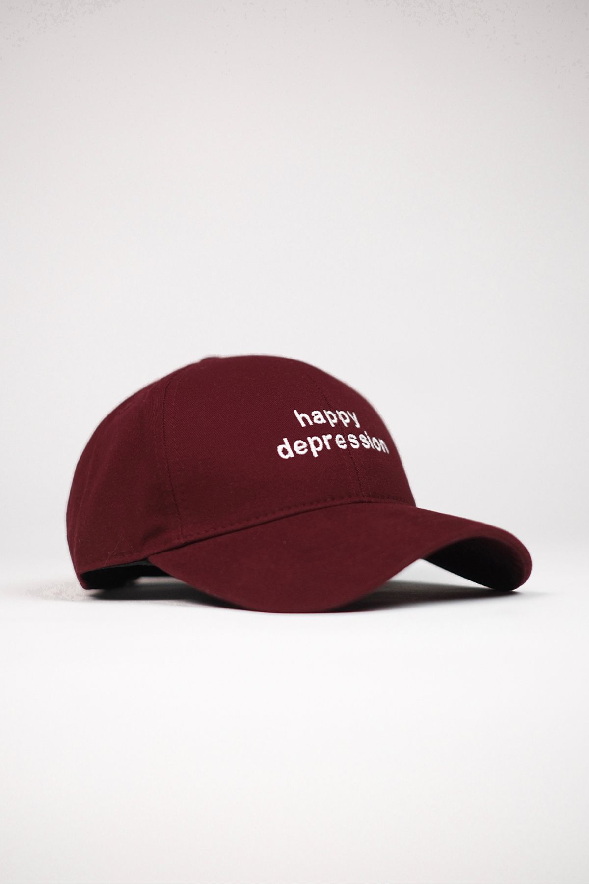 Eazy Co-قبعة بيسبول Happy Depression للجنسين باللون العنابي 3