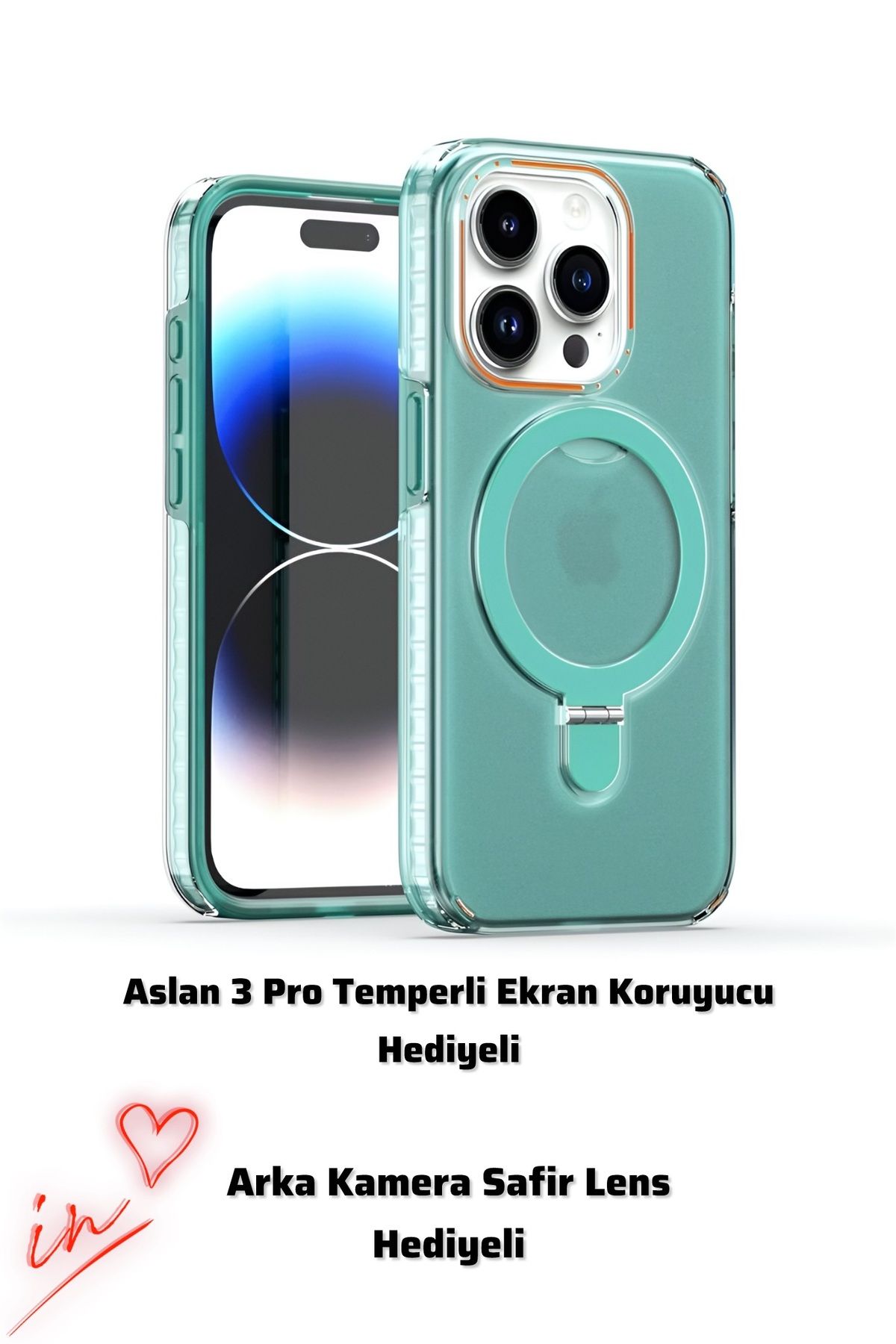 ucuzmi İphone 11 Telefonlara Uyumlu Yeni Aslan 3 Pro 360 Full Korumalı Kapak Kılıf