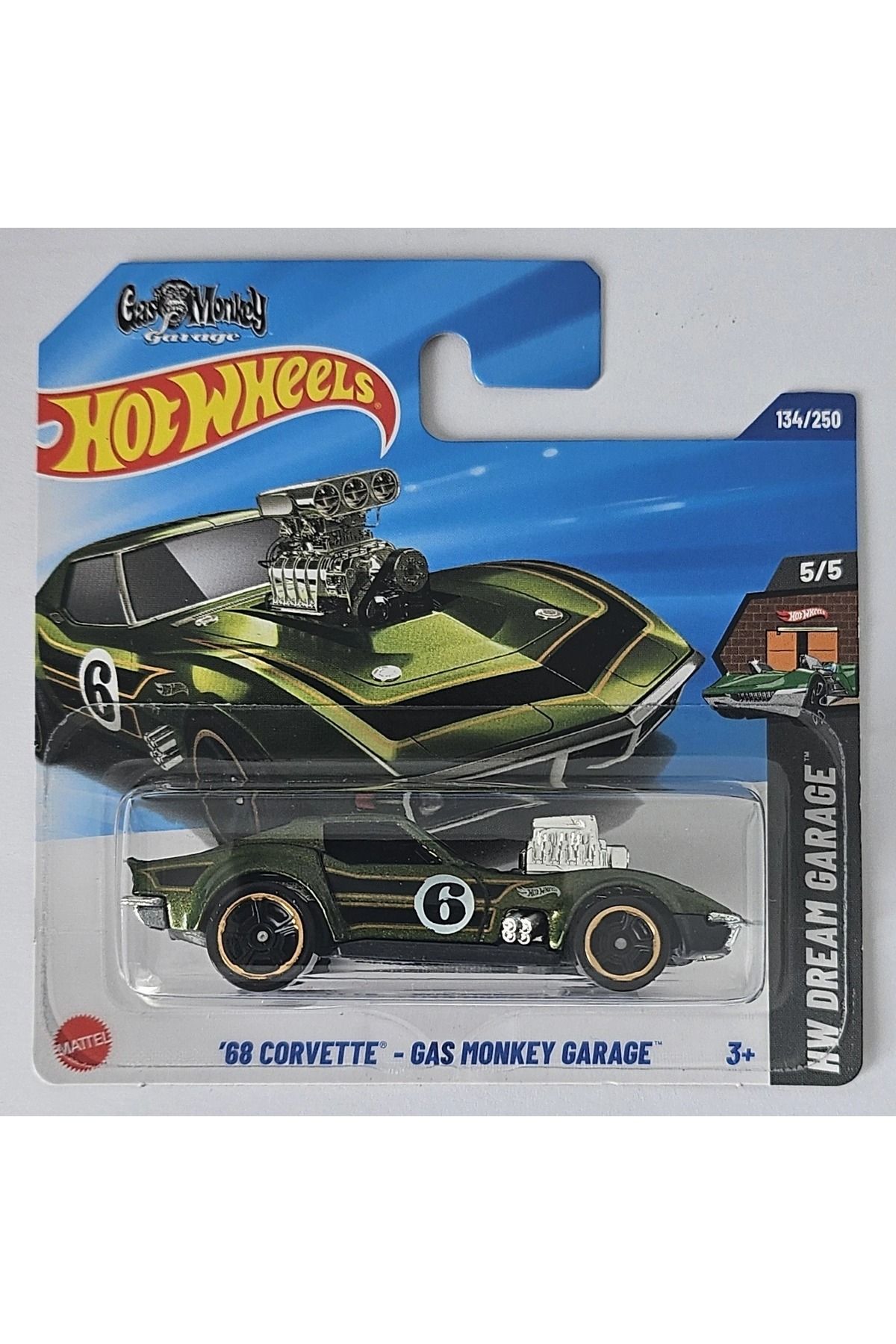 HOT WHEELS '68 Corvette Gas Monkey Garage – HW Dream Garage 134/250 Koleksiyon Arabası