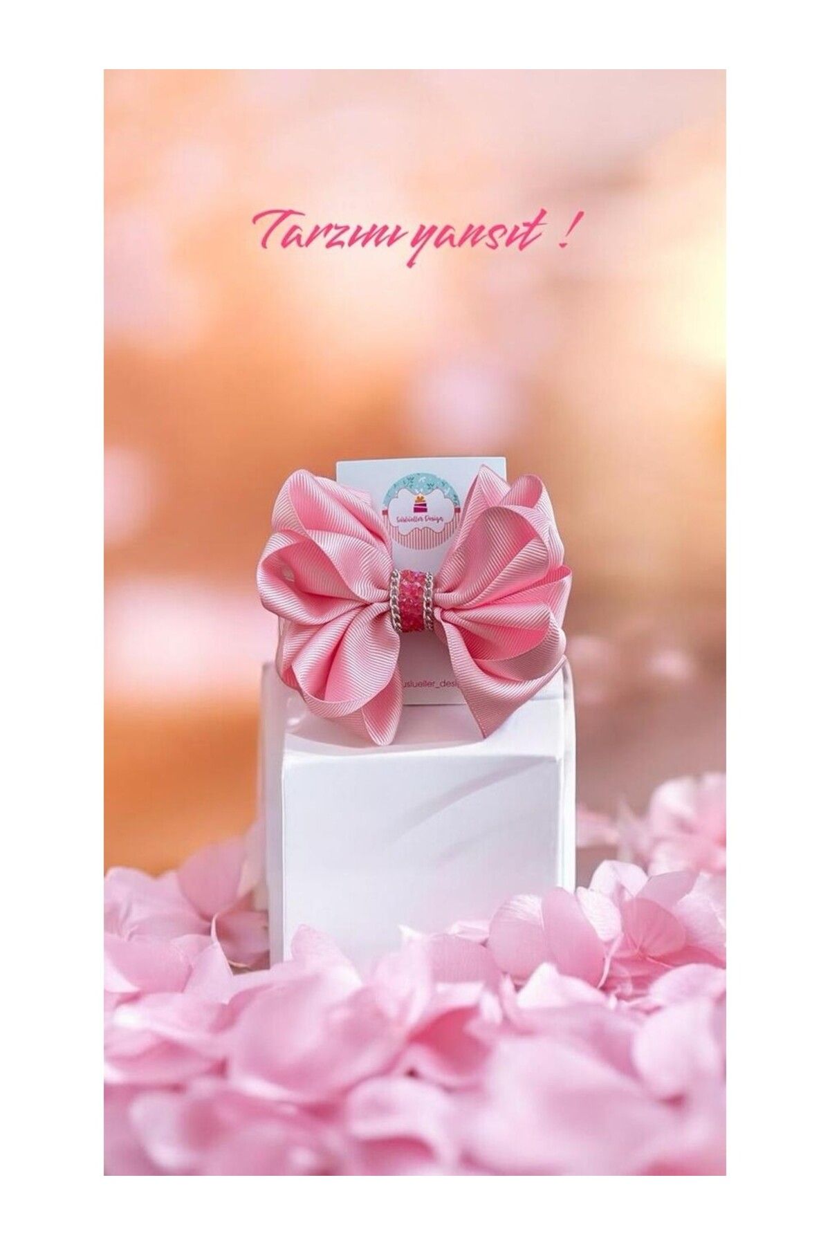 Süslüeller Design Lotus Çiçeği Pembe Premium Saç Tokası
