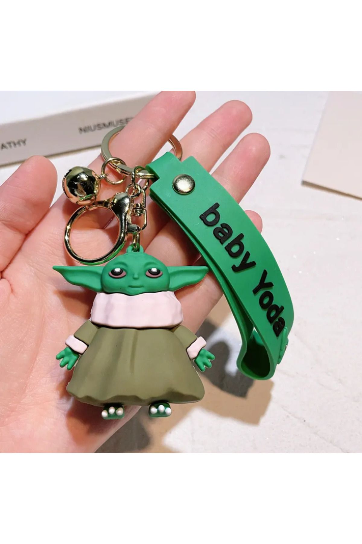 Bizde Ne Yok ki Star Wars Mandalorian The Child Grogu Baby Yoda Anahtarlık ve Çanta Süsü 3D Küçük Boy