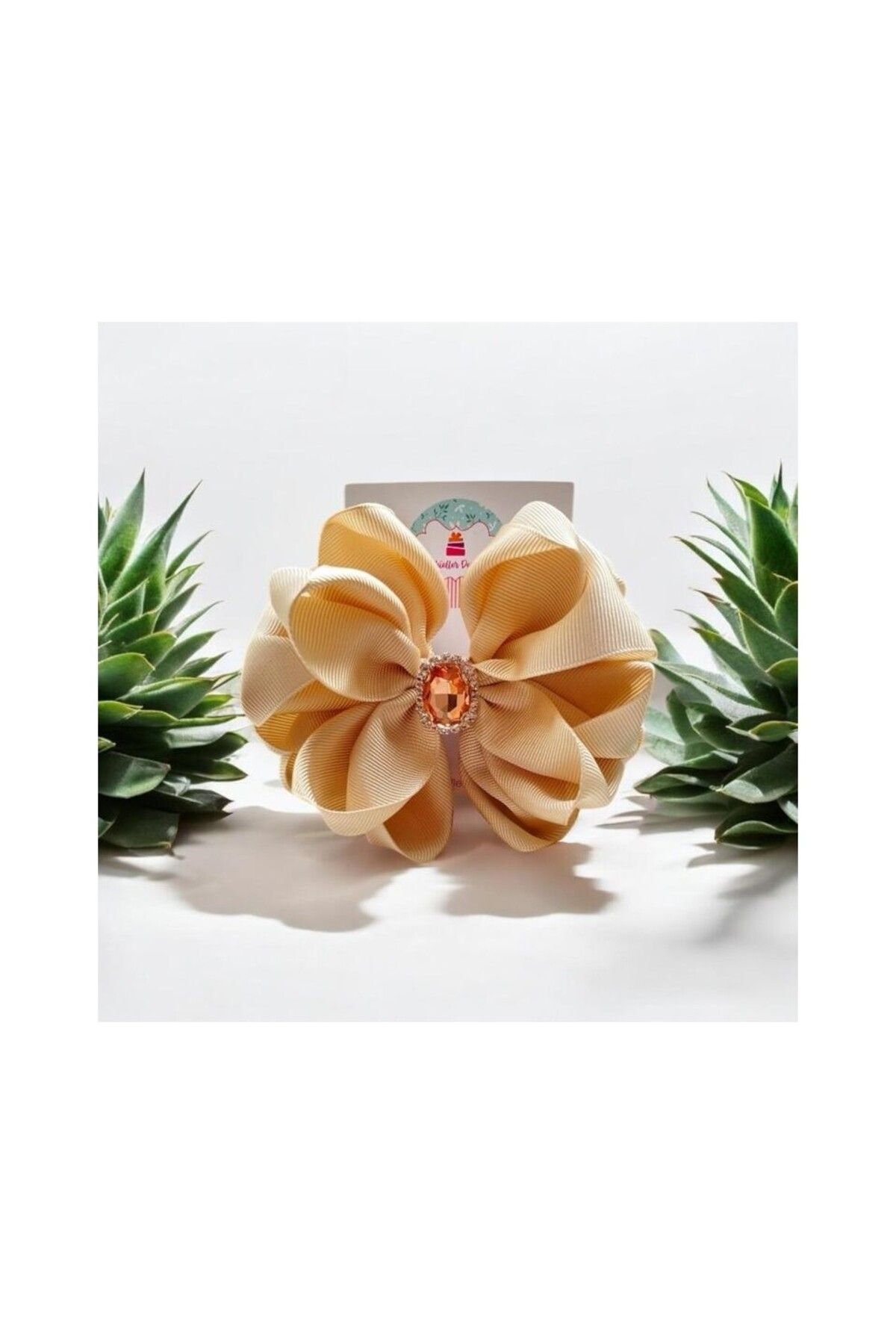 Süslüeller Design Lotus Çiçeği Krem Premium Saç Tokası