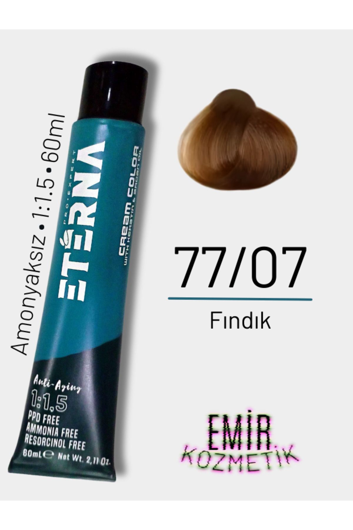 ETERNA Amonyaksız Doğal Saç Boyası - 77/07 Fındık