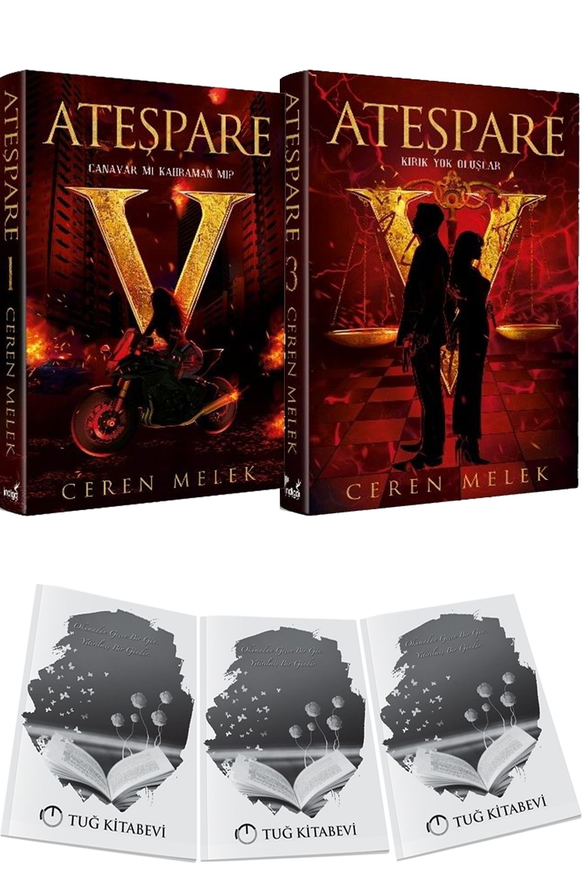 İndigo Kitap Ateşpare 1 Canavar mı Kahraman mı? Ciltli ve Ateşpare 3 Kırık Yok Oluşlar Ciltli + Hediyeli