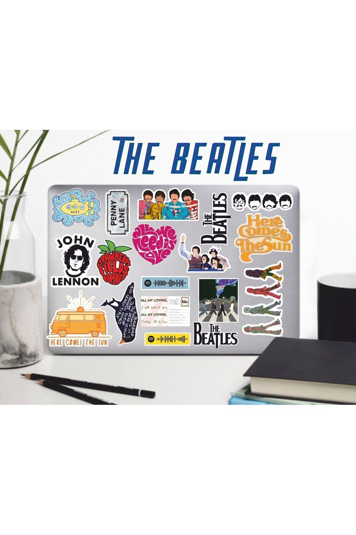 hediyenebak The Beatles Sticker Seti | Laptop Ajanda Pc Tablet Telefon Defter Etiket Bullet Journal