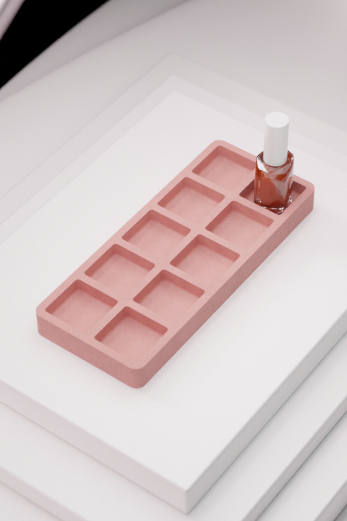 wooden lane studio Modern Beton Oje Makyaj Takı Yüzük Organizeri Pastel Renkli 10 Bölmeli Masa Taş Organizer