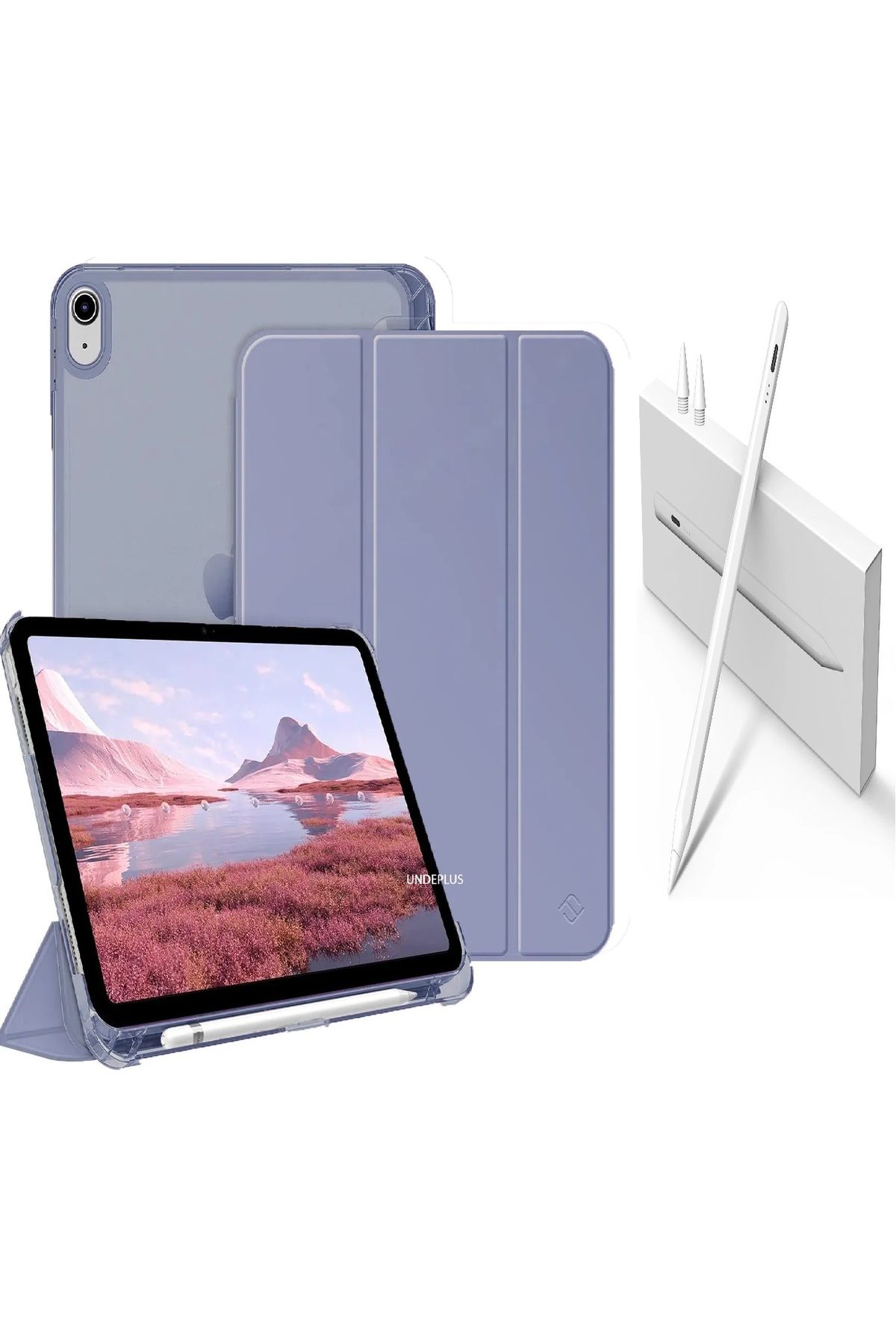 Covpor Apple iPad 10.NESİL 10.9 ve 11. NESİL A16 Uyumlu Flip Kılıf Lavanta + Pencil(Kalem)