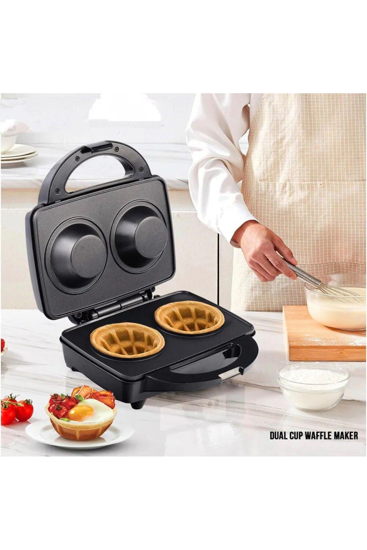 sonashi-Dual Waffle & Cone Maker, Non-Stick, Cool Touch, Easy Clean, Belgian Waffles, Snacks, Cookies 3