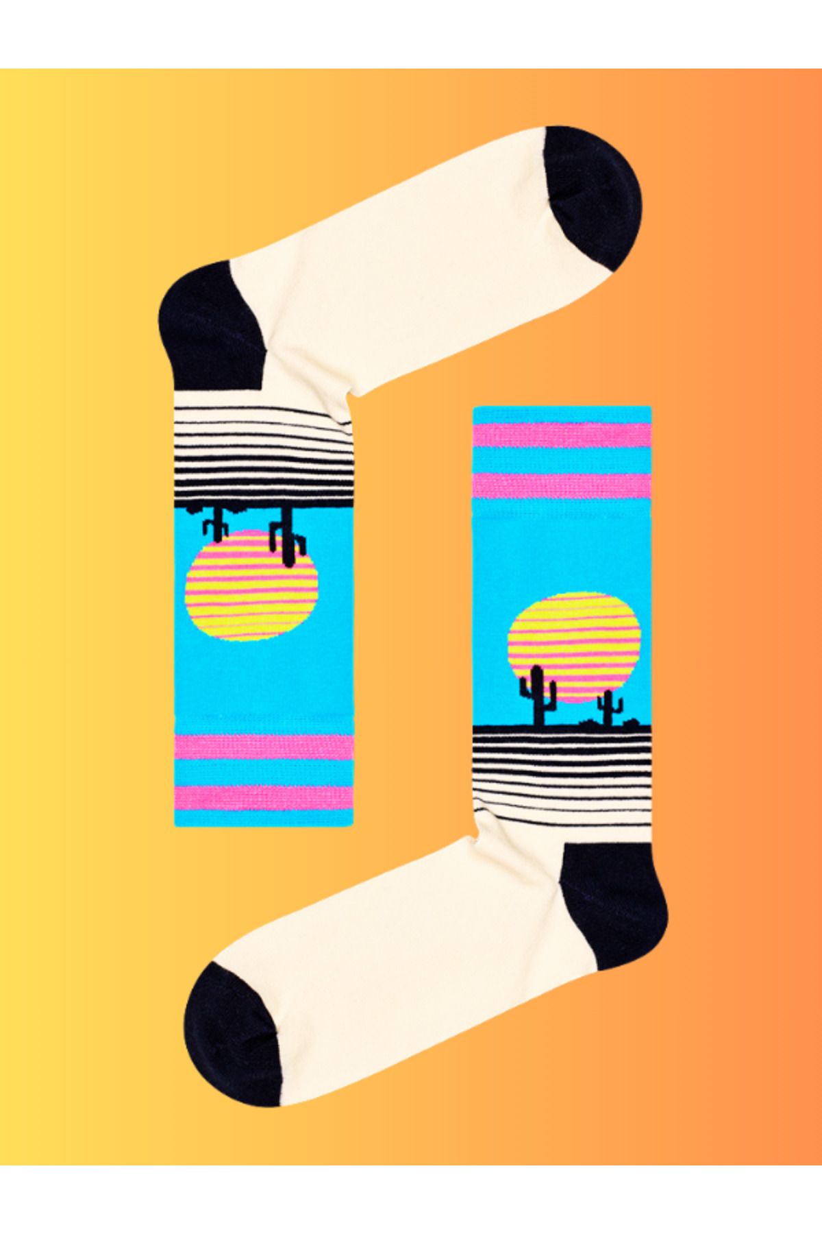Shuttle Park Özel Seri Socks Renkli Eğlenceli Happy Güneş Desenli Rahat Tasarım Tarz Kokulu Dikişsiz Çorap
