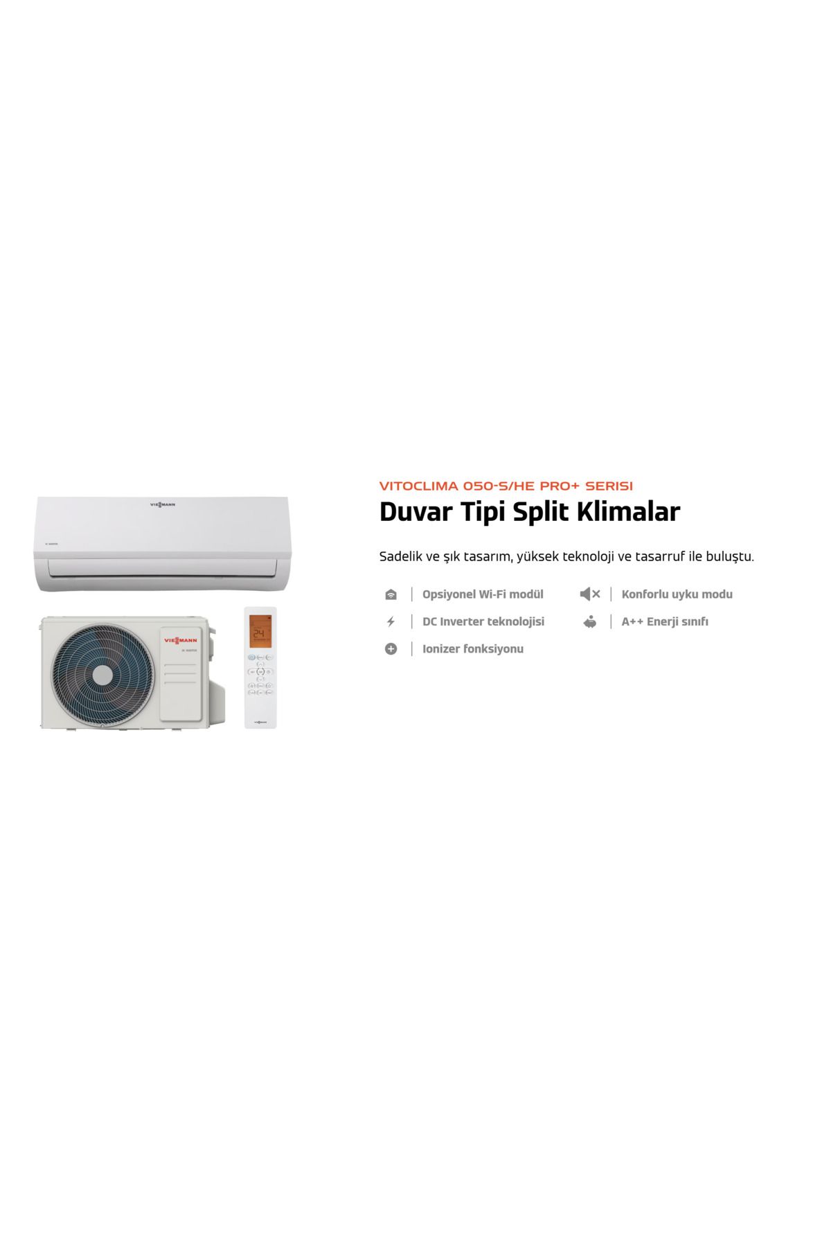 Viessmann Vitoclima 050 Pro 24.000 Btu Inverter Split Klima R32 A Beyaz 2025 (Montaj Dahil)