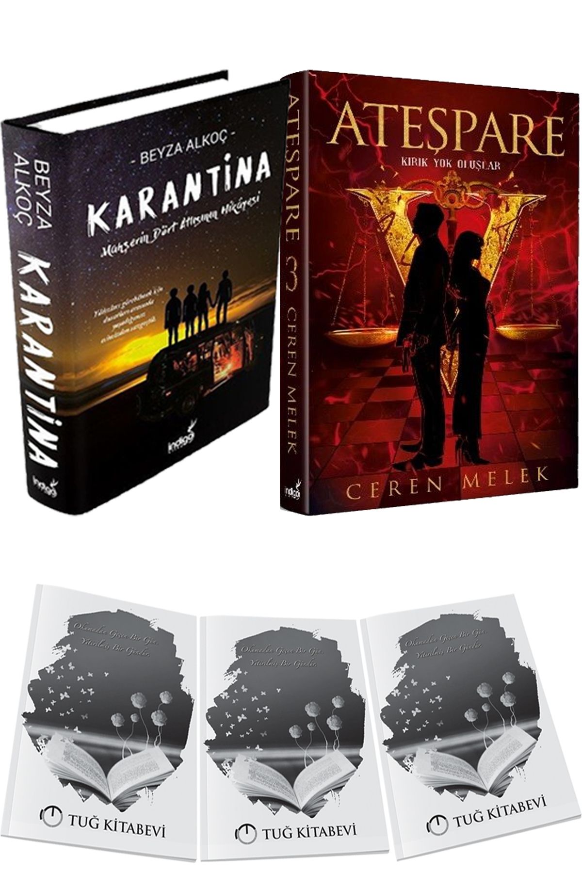 İndigo Kitap Karantina 1 Ciltli ve Ateşpare 3 Kırık Yok Oluşlar Ciltli + Hediyeli