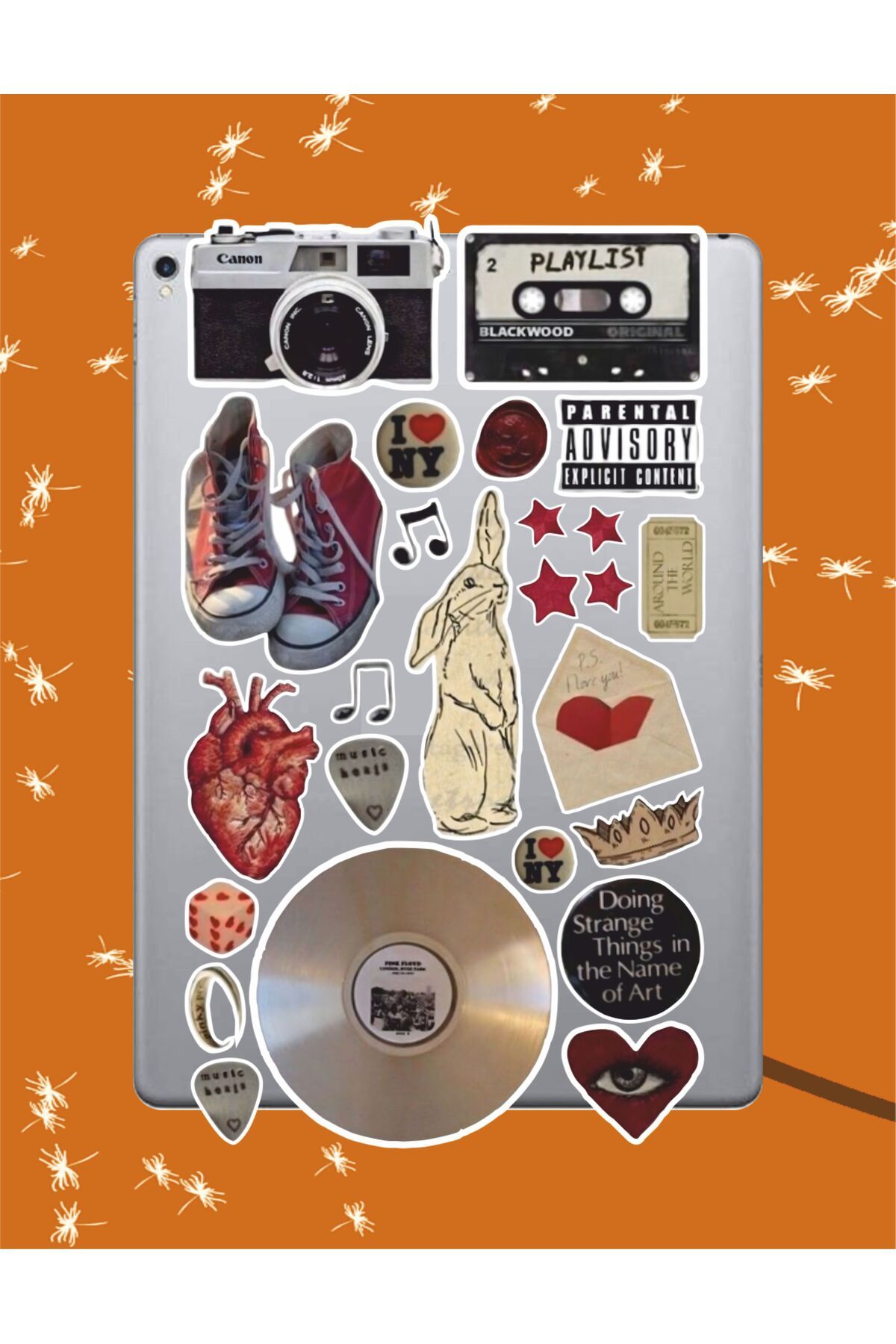 hediyenebak Vintage Playlist Sticker Seti | Laptop Ajanda Pc Tablet Telefon Defter Etiket Bullet Journal