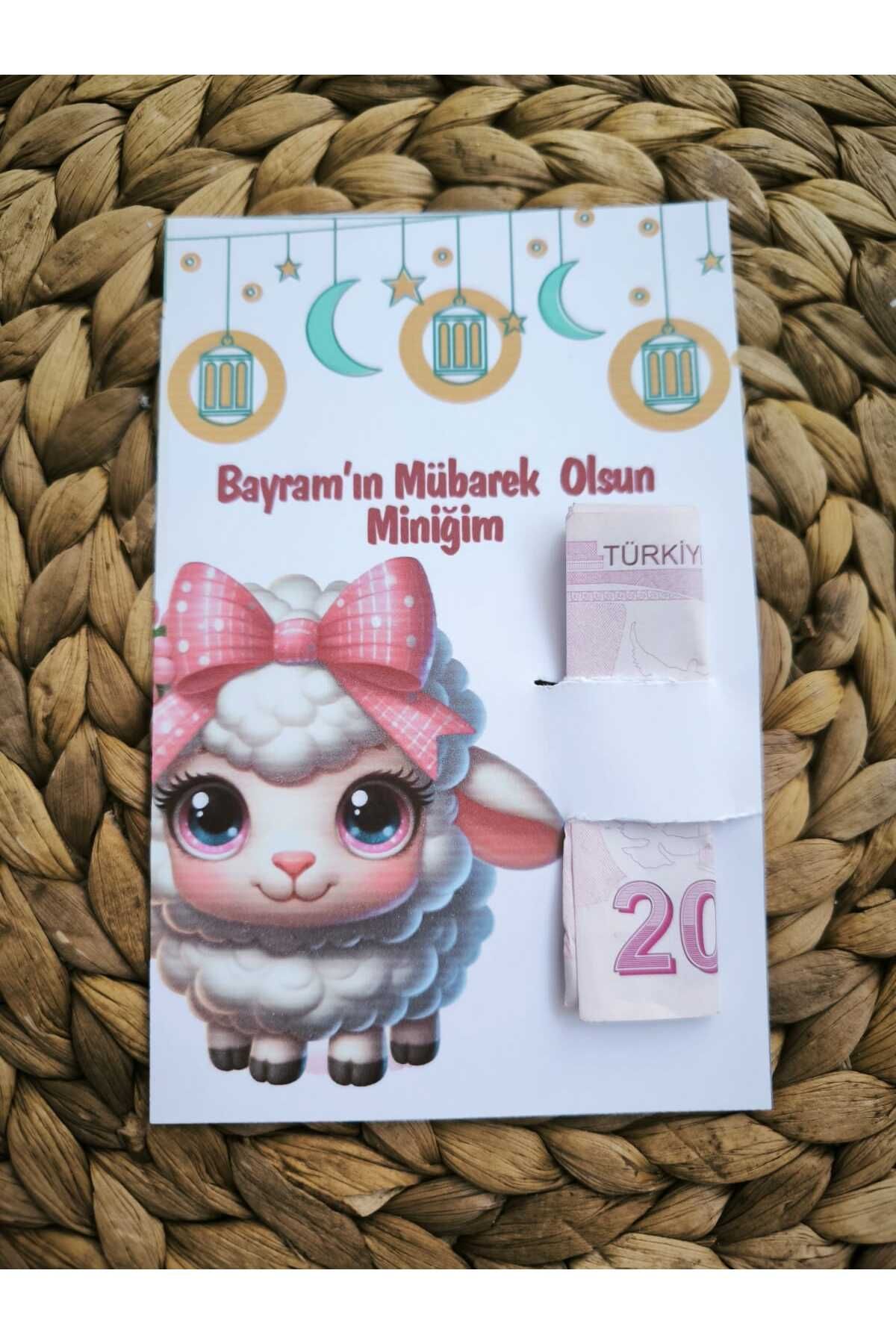 SelisCraft 16'lı İyi Bayramlar Tebrik Kartı - Para Kartı - Bayram Harçlık Kartı - Model 5- 9x14cm