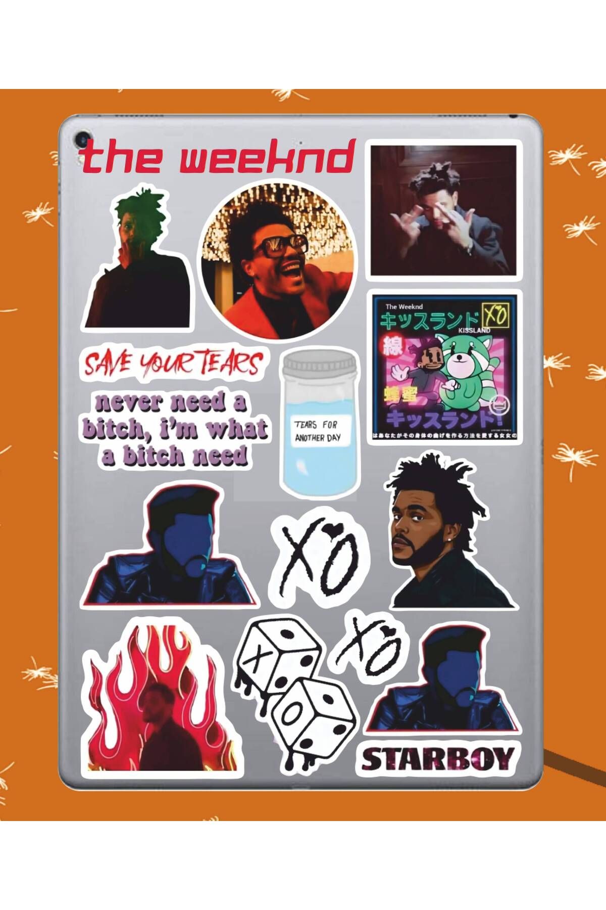 hediyenebak The Weeknd Sticker Seti | Laptop Ajanda Pc Tablet Telefon Defter Etiket Bullet Journal
