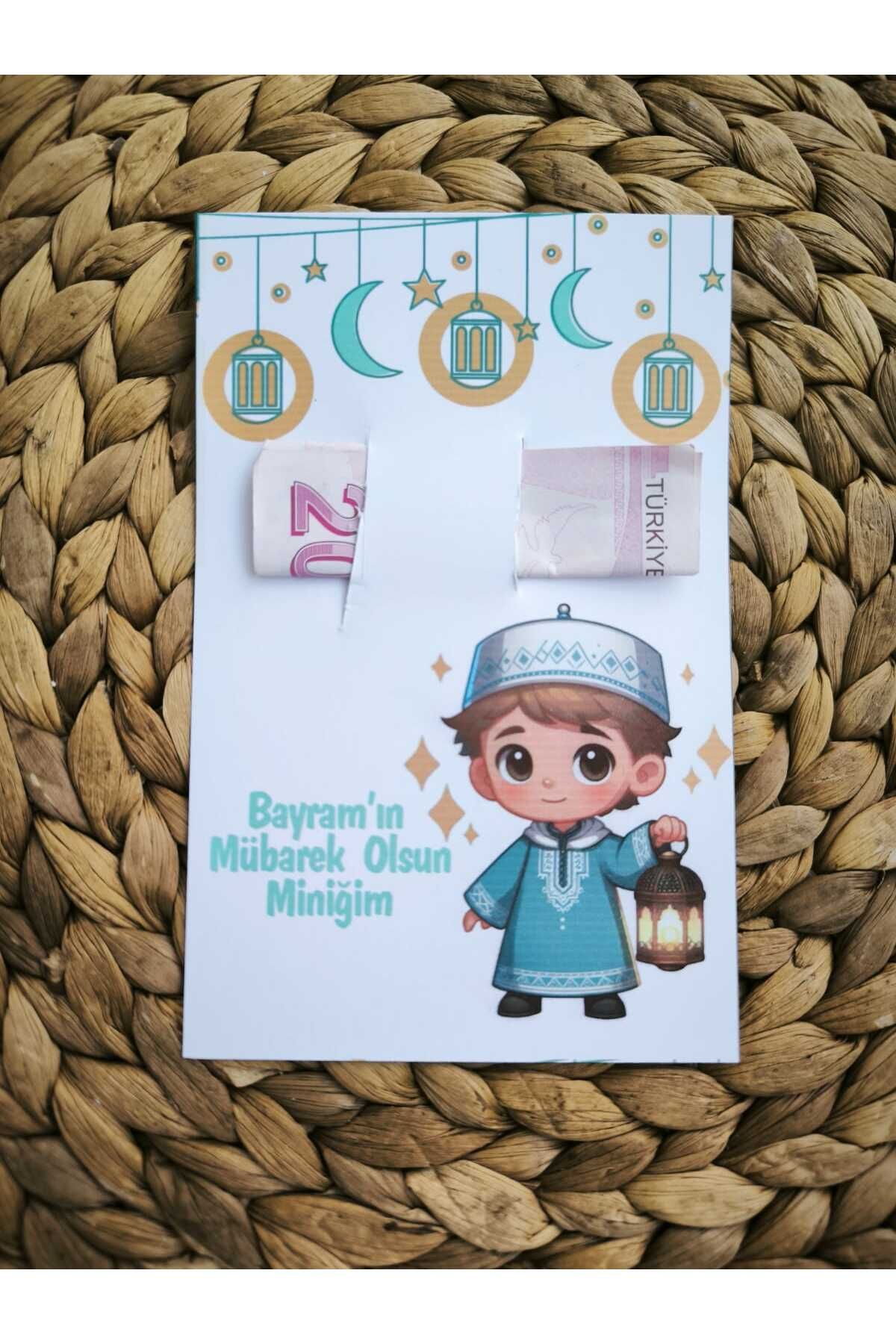 SelisCraft 16'lı İyi Bayramlar Tebrik Kartı - Para Kartı - Bayram Harçlık Kartı - Model 2- 9x14cm