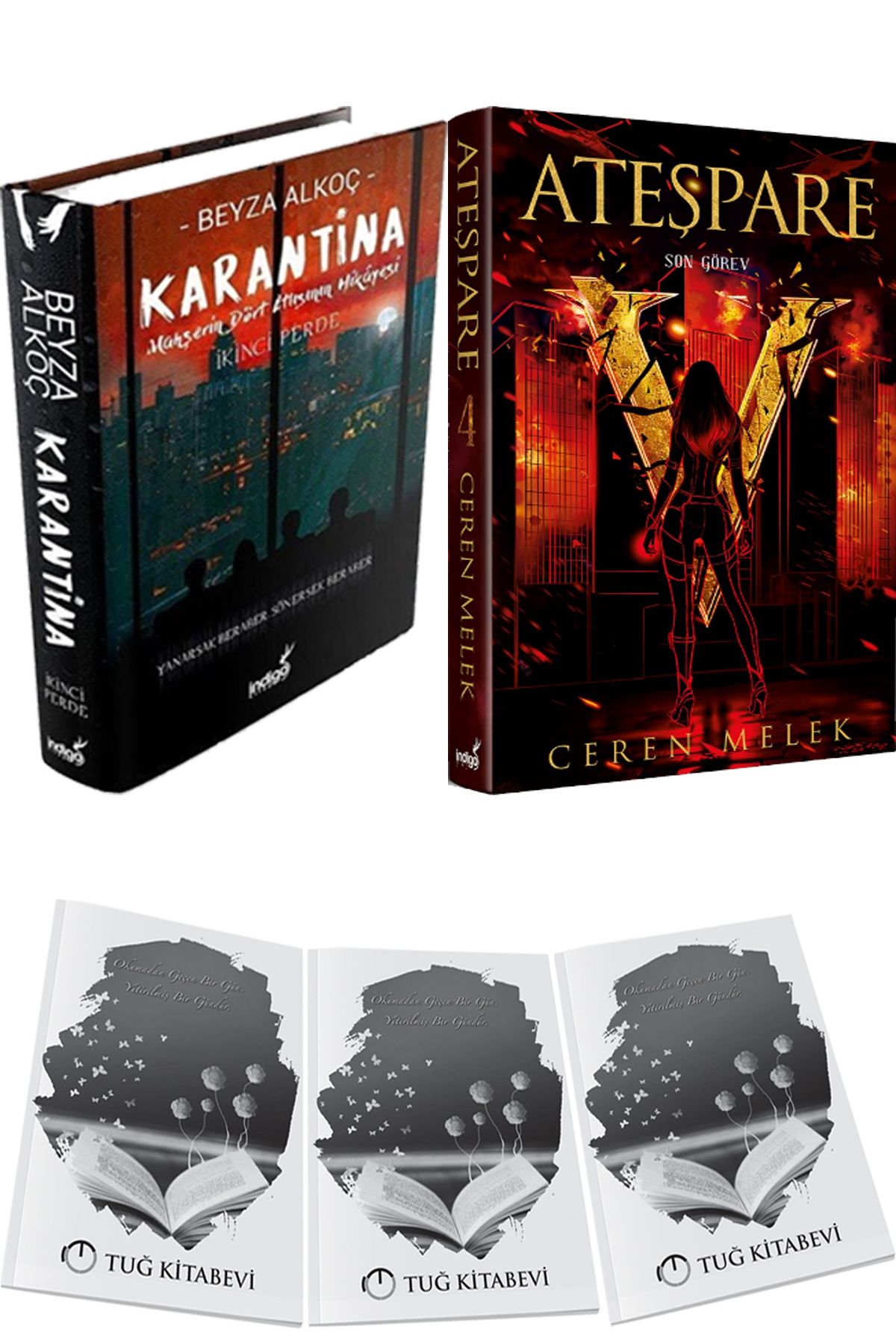 İndigo Kitap Karantina 2 Ciltli ve Ateşpare 4 Son Görev Ciltli + Hediyeli