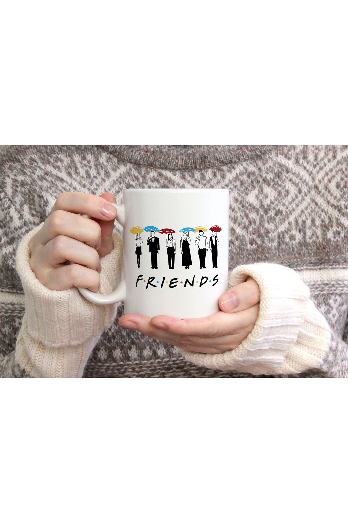 hediyenebak Friends Dizi Baskılı Seramik Kahve Çay Kupası