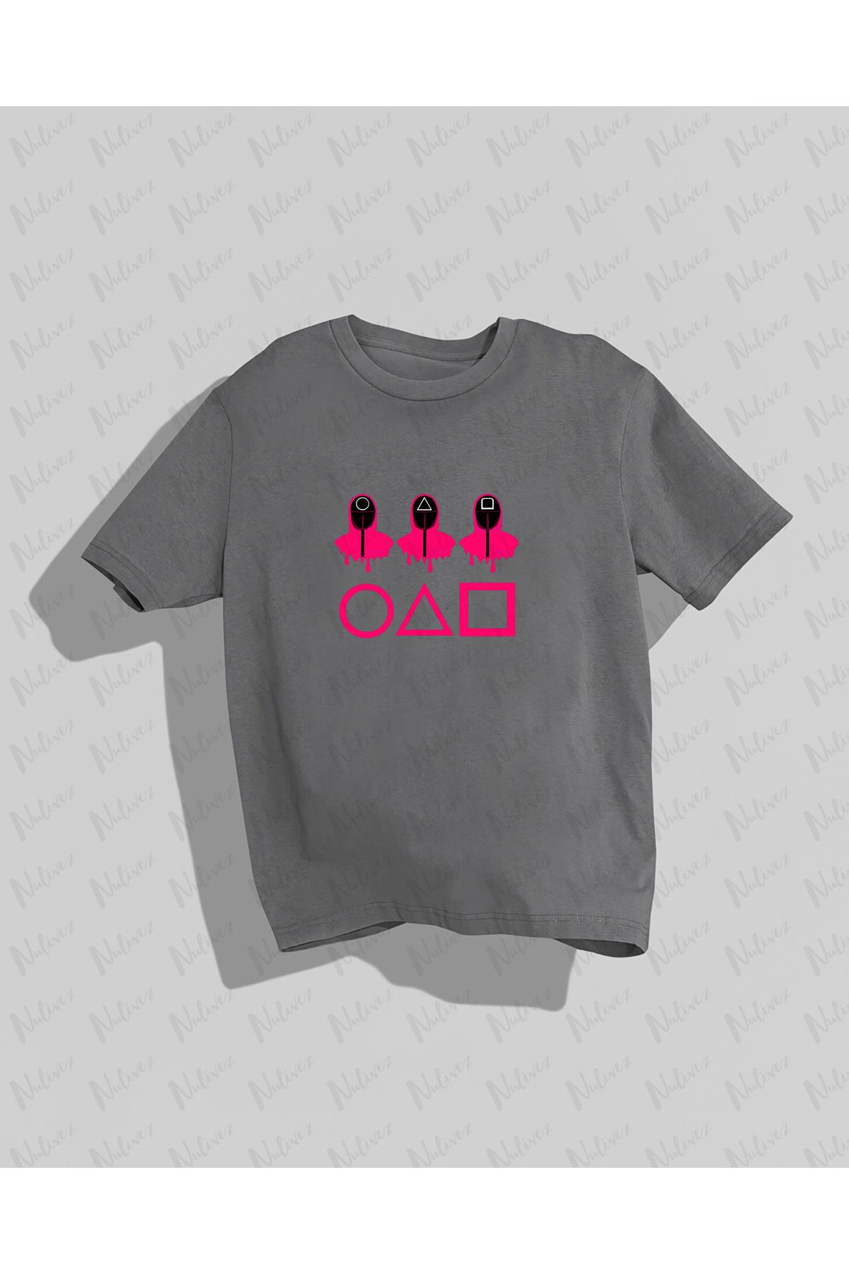 Nulivez Squid Game Tasarımı Baskılı Yüksek Kalite Kompakt Unisex Oversize T-Shirt