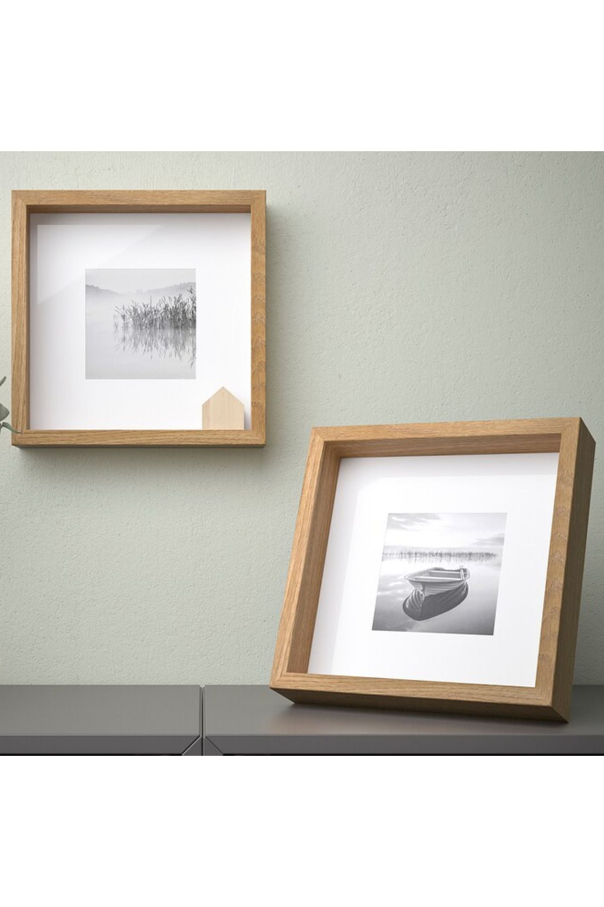 IKEA Sannahed 25x25 cm Meşe Çiçek Konabilen Derin Kutu Çerçeve Ahşap Fotoğraf Resim Çerçevesi