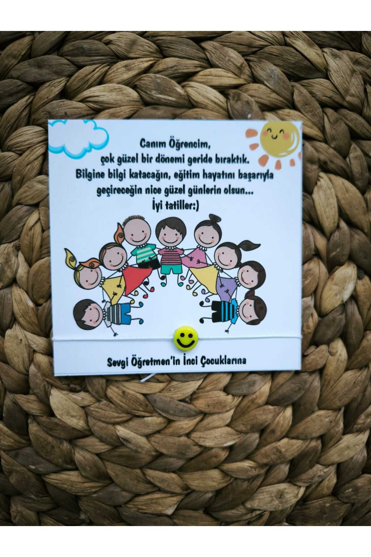 SelisCraft İyi Tatiller Kişiselleştirilebilir Hediye Şans Bileklik, Sınıfına Hoşgeldin Hediye Model 3 - 30 Adet