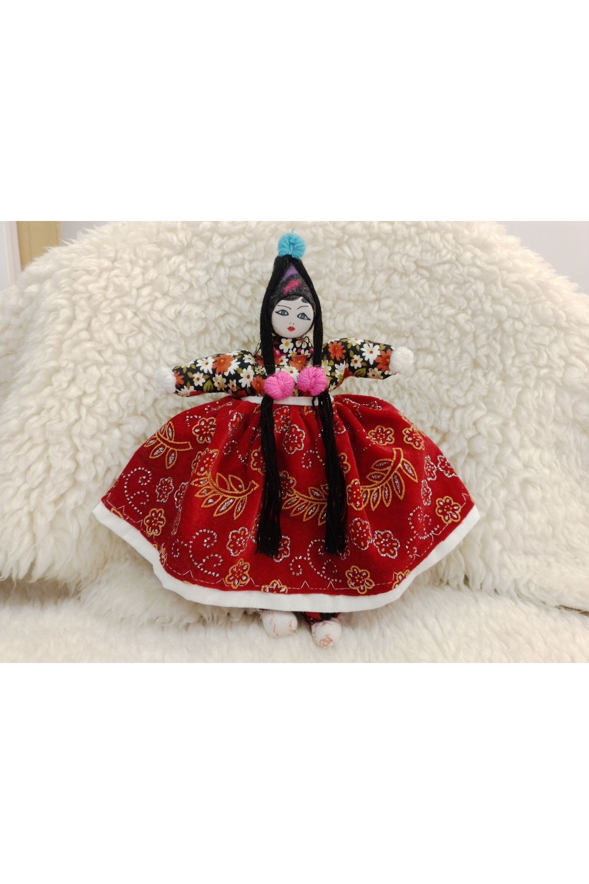 ŞAHMERDANOĞLU Şahmerdanoğlu 25x25 Cm El Yapımı Kapadokya Küçük Boy Soğanlı Bebeği, Etekli Model DP1