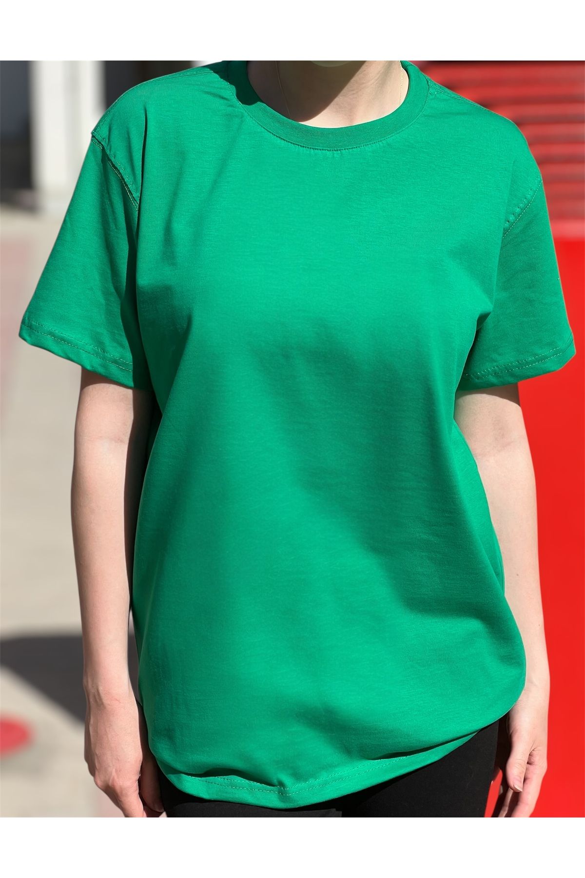 sweet&sweat Baskılı Yeşil Sıfır Yaka Basic T-shirt