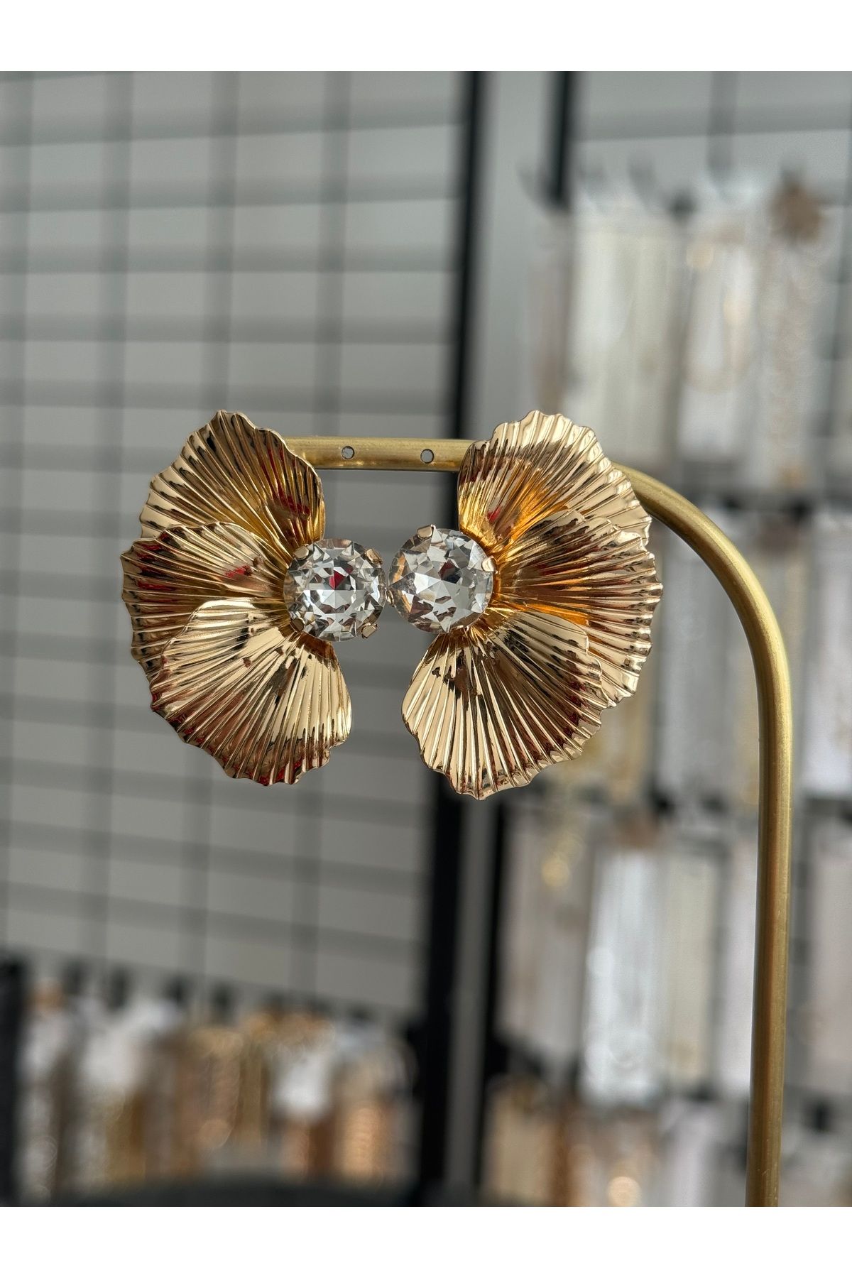 XUPING JEWELRY 18K gold Zirkon taşlı Çelik küpe paslanmaz kararmaz