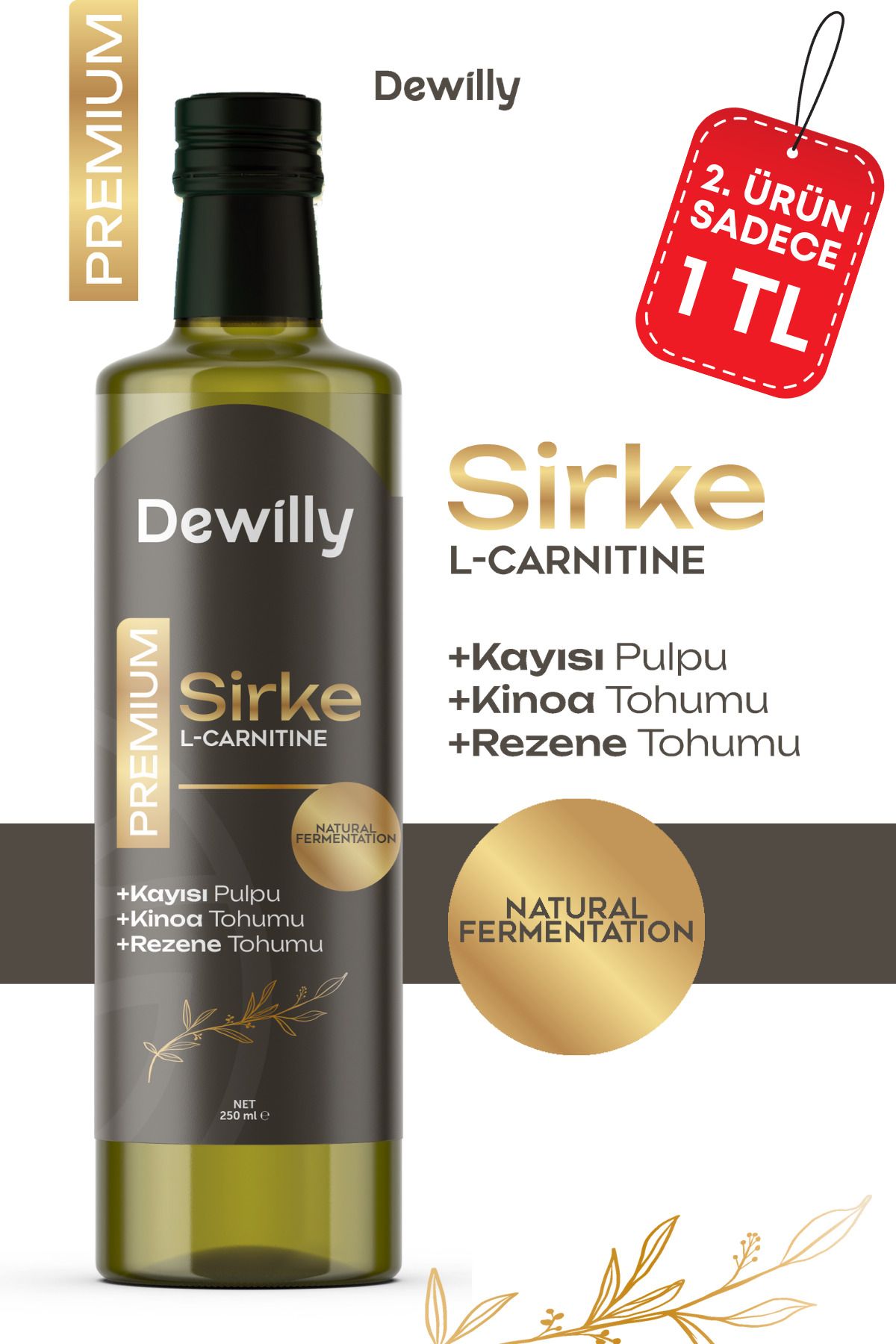 Dewilly PREMIUM L-CARNITİNE İÇERİKLİ DETOX SİRKESİ 250ML