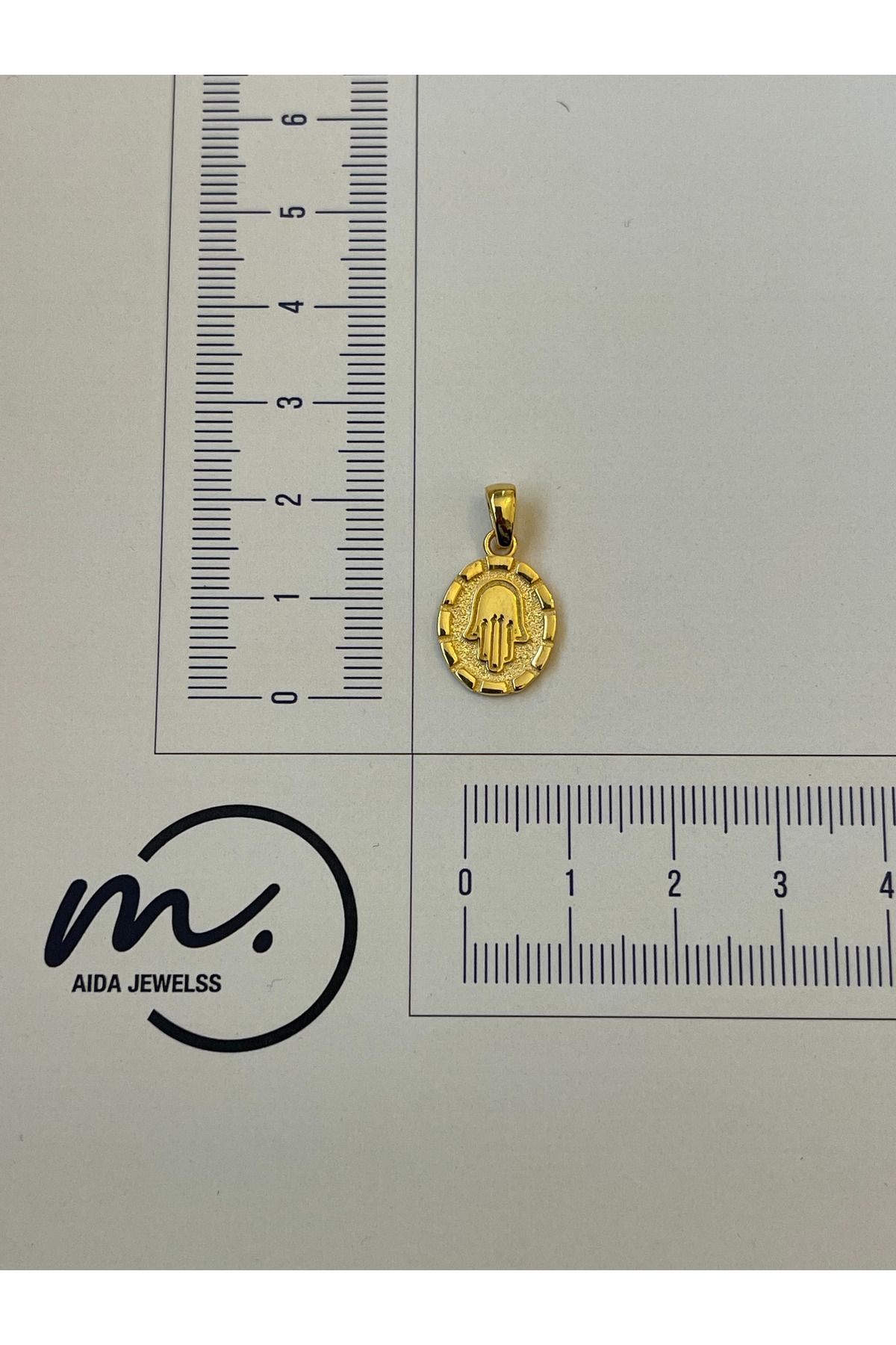 Rupen Kraft 925 Ayar Gümüş Gold Renk Fatma Ana Eli Kolye Ucu