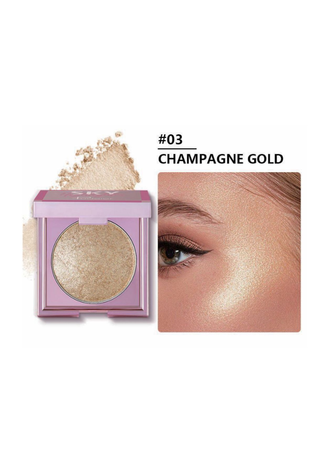 Pudaier Prizmatik yansımalara sahip toz aydınlatıcı - High Shine Soft Highlighter Palette 8 Shades vegan
