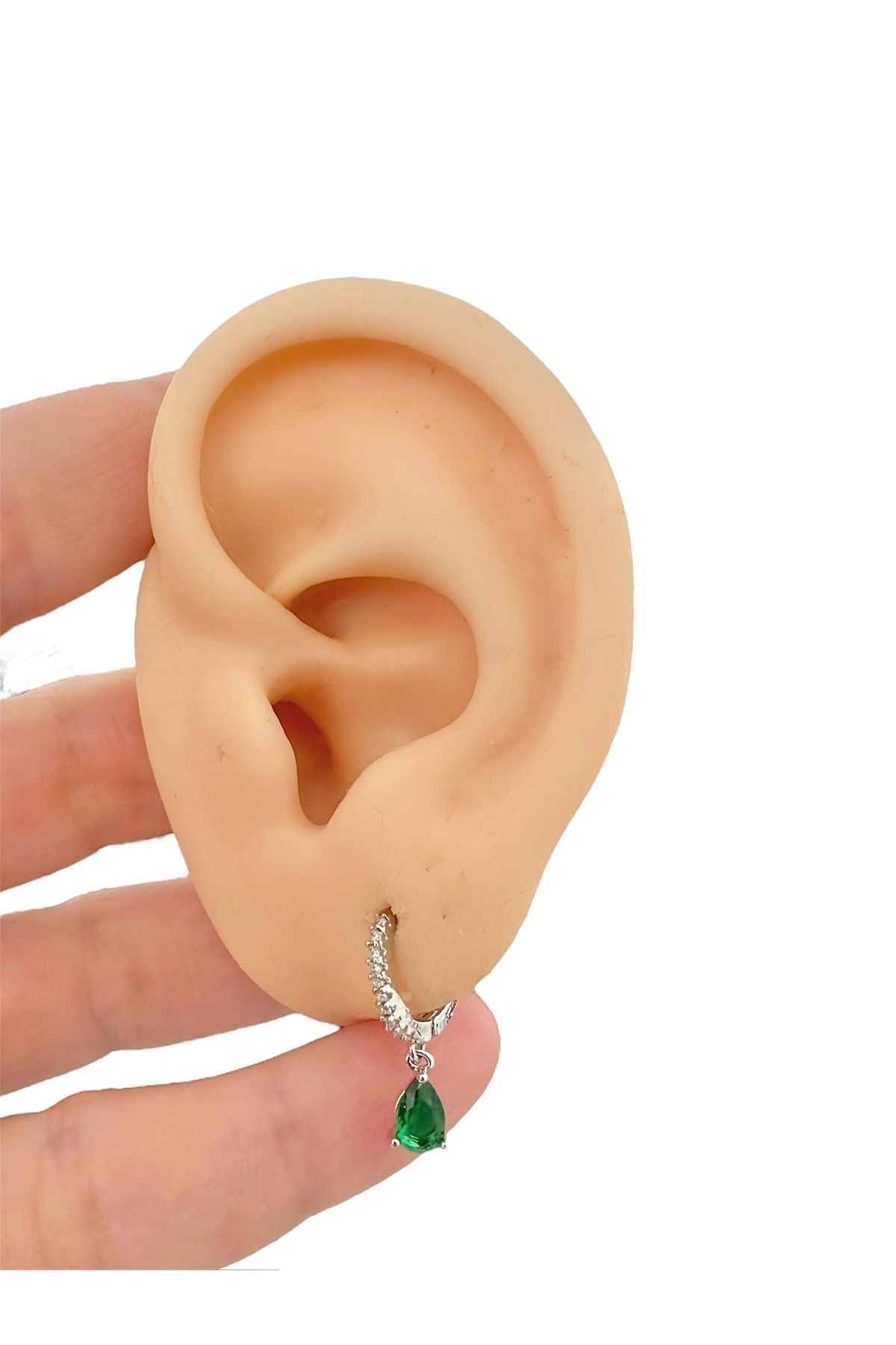 My Bellas Jewels Cerrahi Çelik Zirkon Sallantılı Taşlı Halka Tragus Piercing, Helix, Flat, Conch, Lobe (1 Adet)