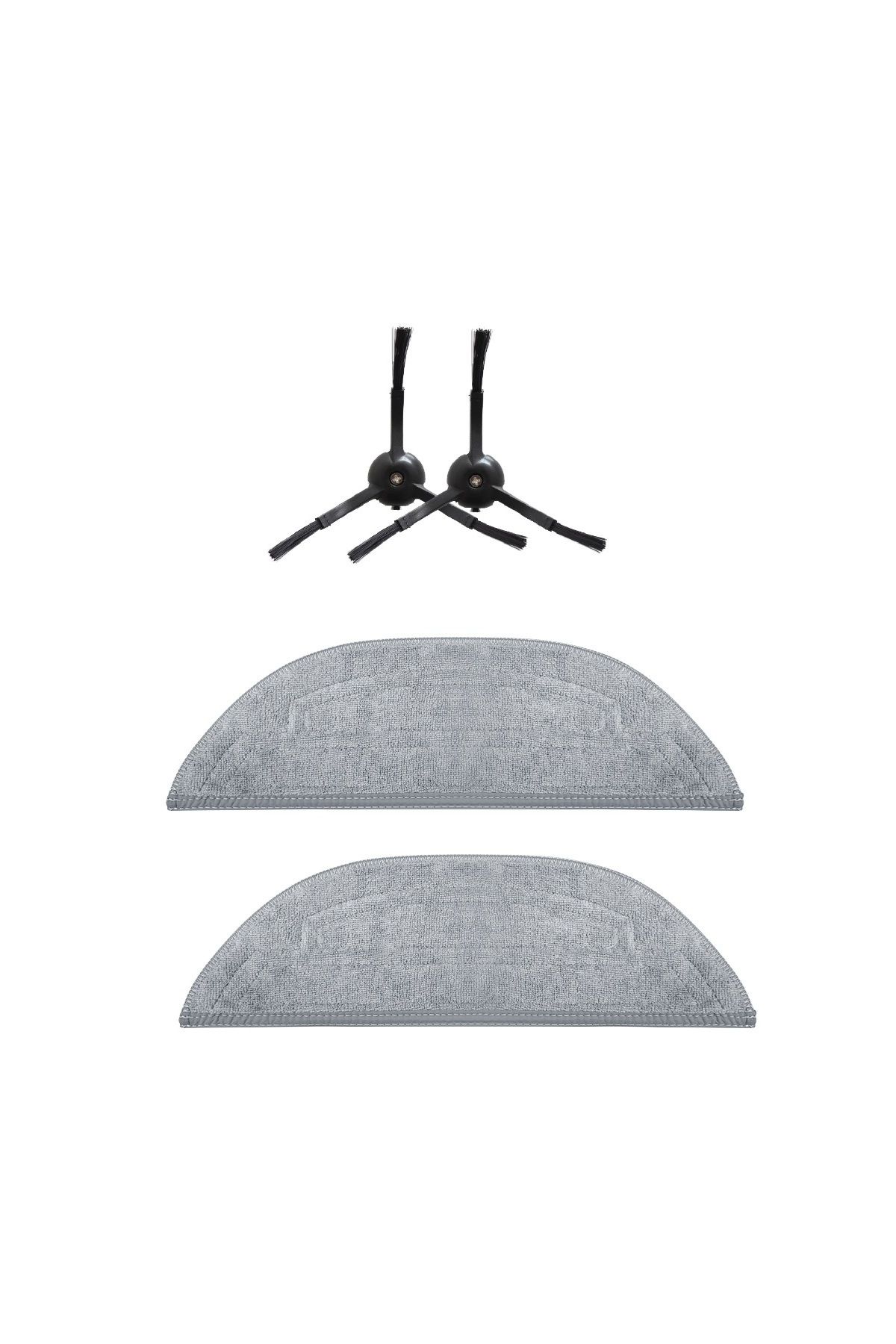 Asgard Grup Roborock S8 Maxv Ultra Uyumlu 2 ADET SİYAH YAN FIRÇA 2 ADET MOP