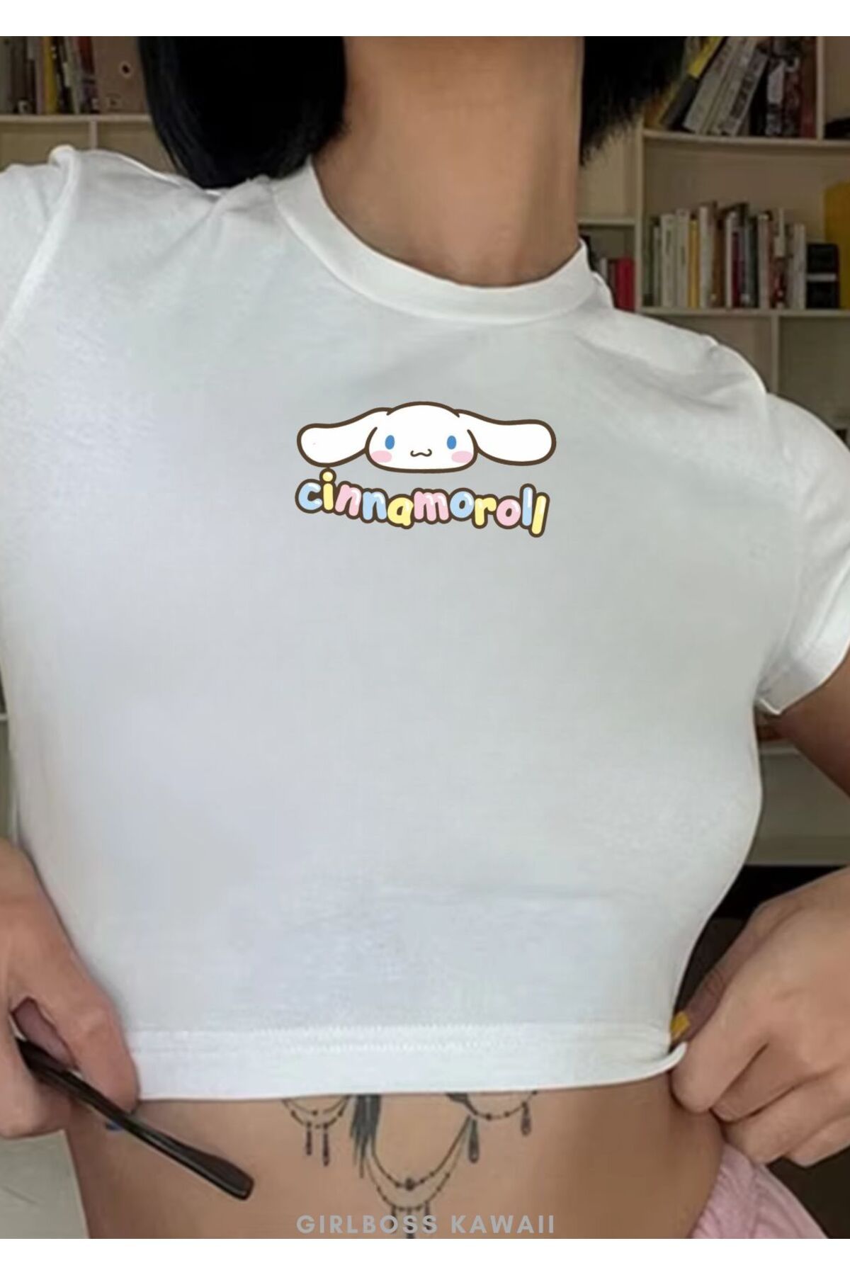 Girlboss Kawaii Girlboss Cinnamoroll crop t-shirt buxe beyazı , 10 farklı model