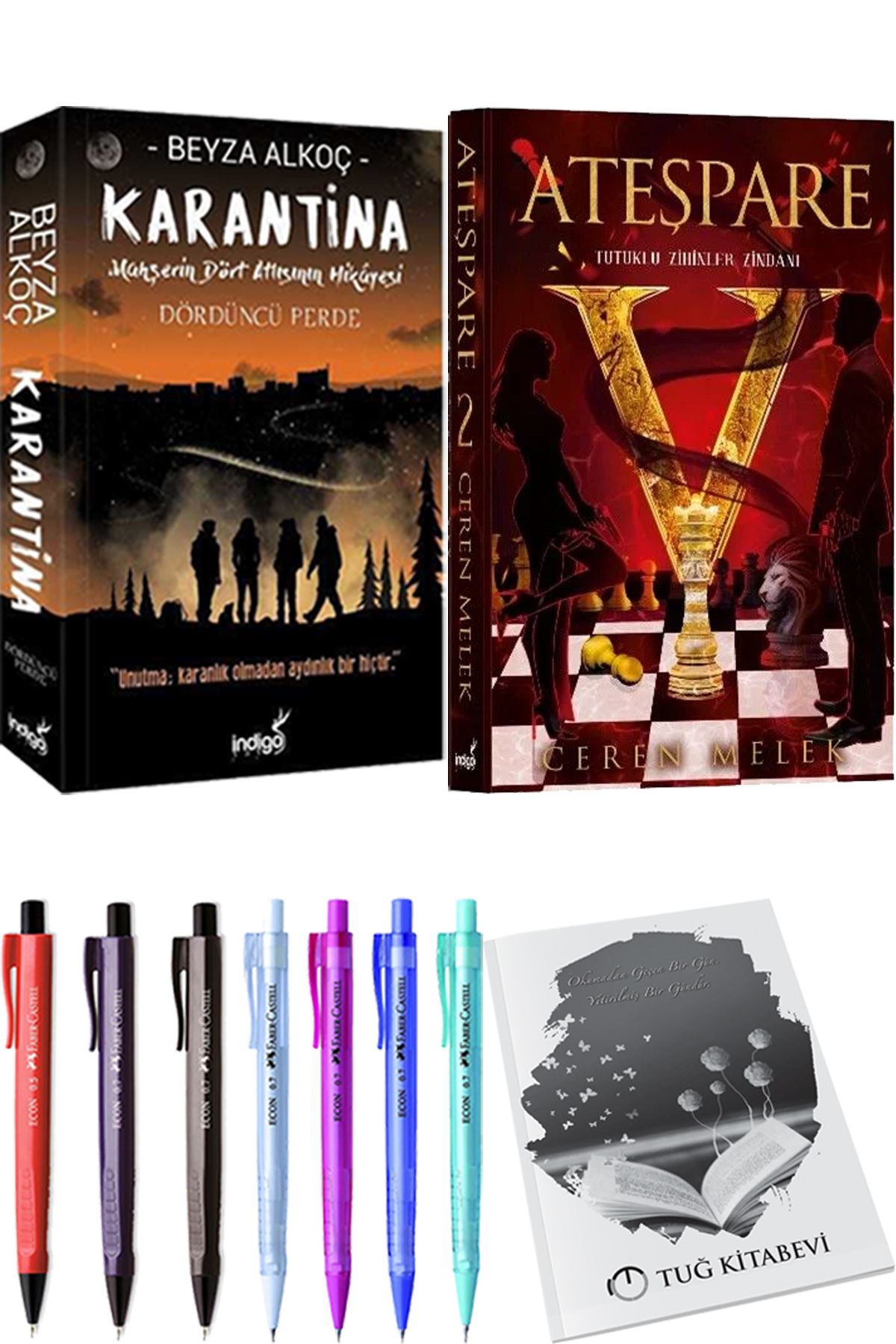 İndigo Kitap Karantina 4 Beyza Alkoç ve Ateşpare 2 Tutuklu Zihinler Zindanı + Hediyeli