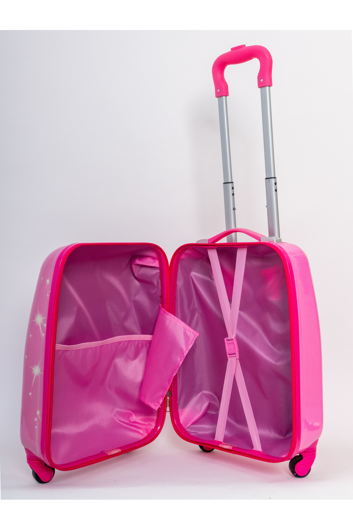 Mnuk-Princess Character Kids Hard Luggage with PC Material, Trolley Bag, Size-16 Inch- P101- Pink 6