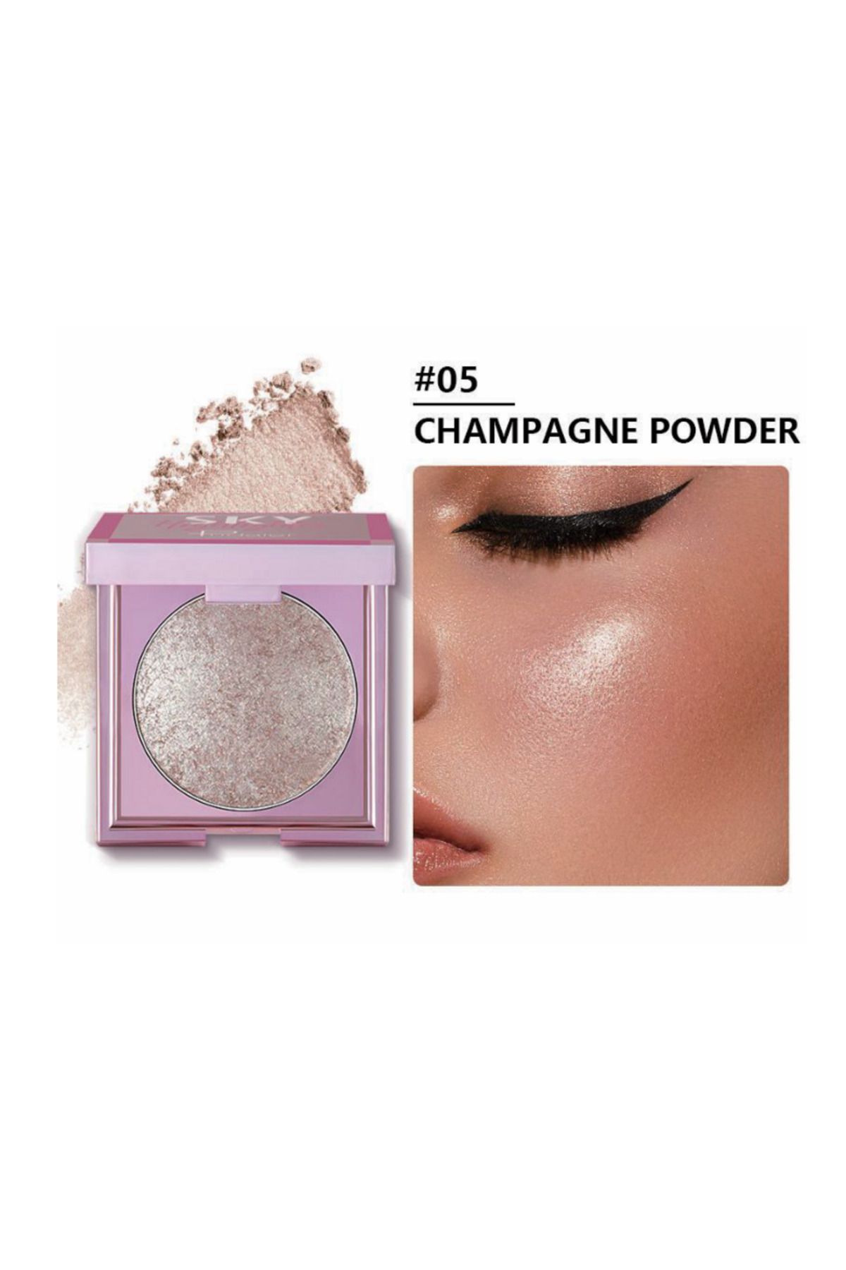 Pudaier Prizmatik yansımalara sahip toz aydınlatıcı - High Shine Soft Highlighter Palette 8 Shades vegan