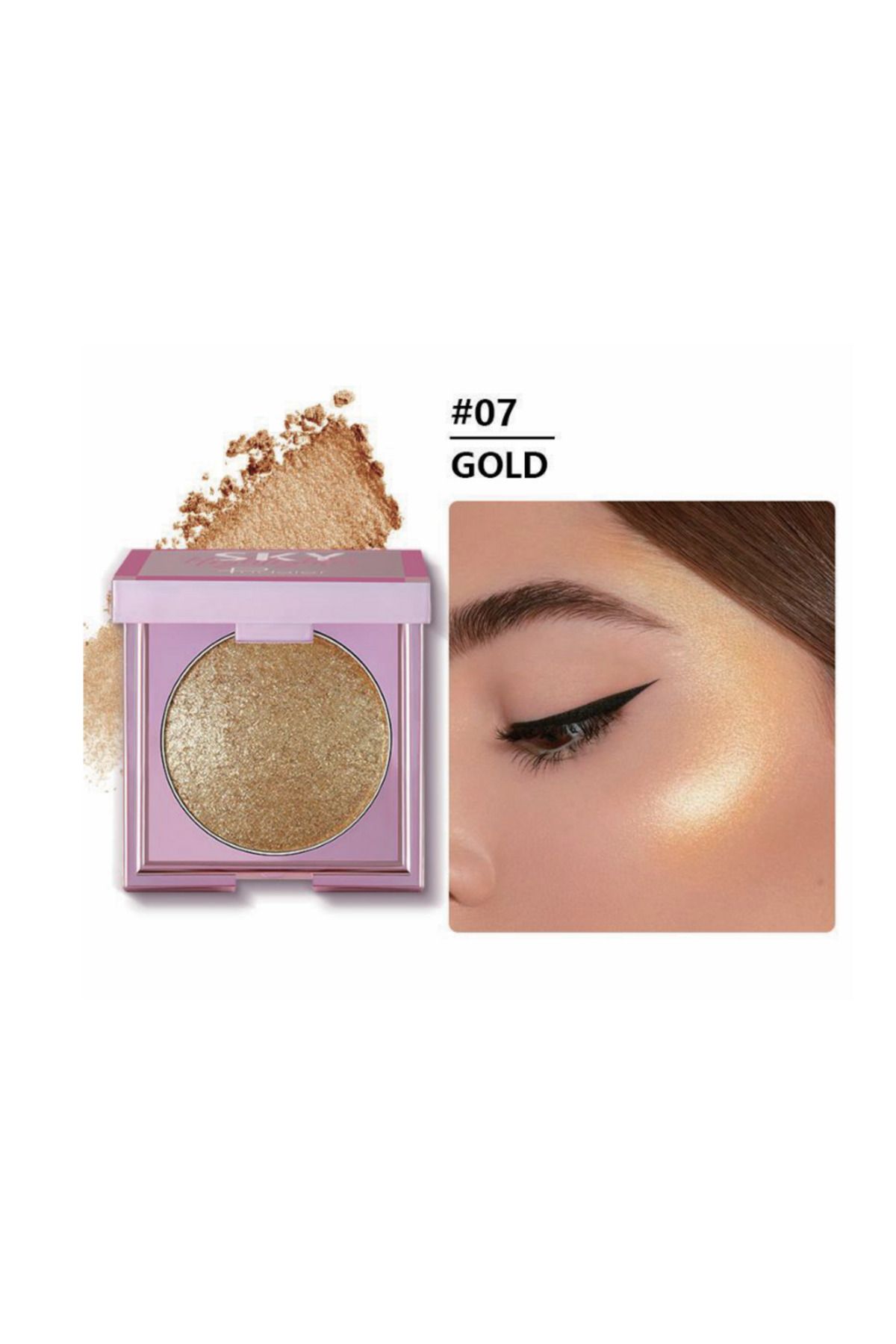 Pudaier Prizmatik yansımalara sahip toz aydınlatıcı - High Shine Soft Highlighter Palette 8 Shades vegan