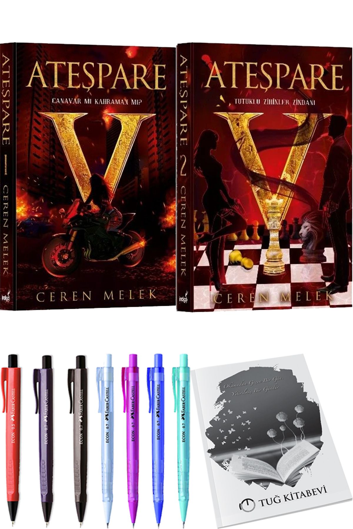 İndigo Kitap Ateşpare 1 Canavar mı Kahraman mı? Ceren Melek ve Ateşpare 2 Tutuklu Zihinler Zindanı + Hediyeli