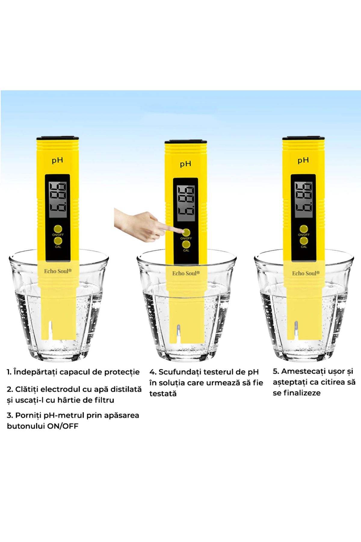 Echo Soul-Set of 2 Echo Soul® drinking water quality testers, 4 in 1, Digital verification 5