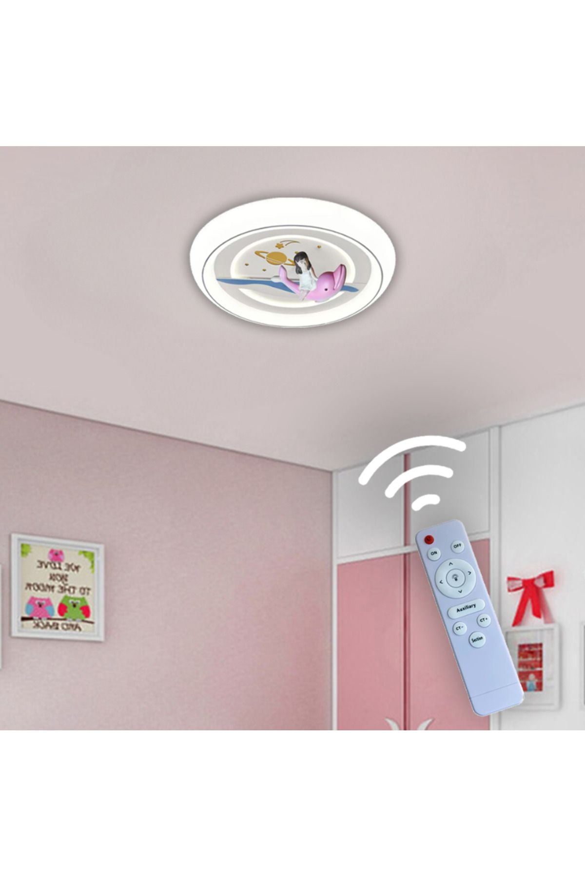 SimaAvize 3 Renk Kumandalı Led Çocuk Odası Avizesi