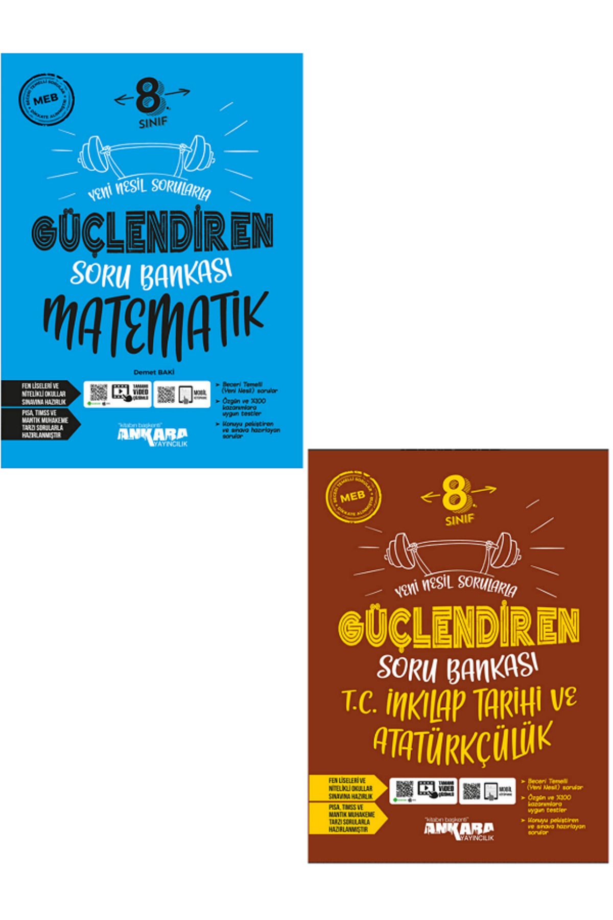 Efsane Yayınları 8.Sınıf Ankara Güçlendiren Matematik + İnkılap Tarihi Soru Bankaları - 2 KİTAP - Video Çözümlü