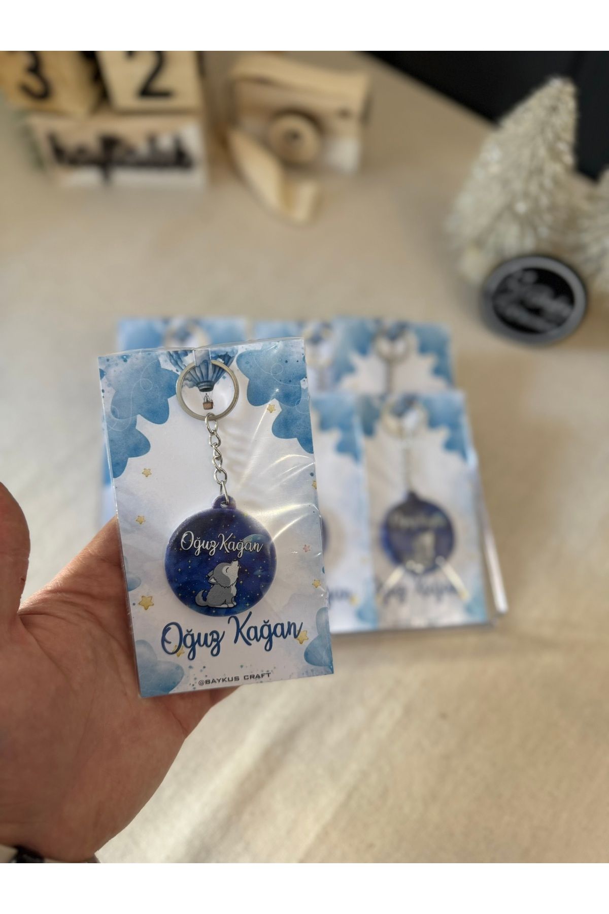 Baykuş Craft Mimarlık Figürlü Yeni Doğan Mevlid Hediyelik Bebek Açacak Anahtarlık-Ulu Kurtlu -Toplam 20 Adet Kartlı