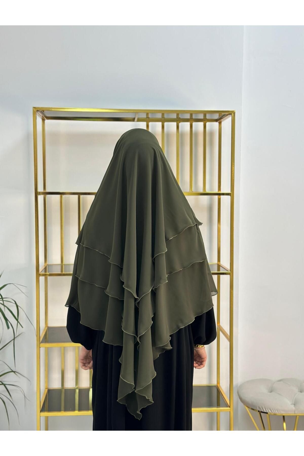 R&S modibone-Hijab Chiffon Soufflé, Ready-Made Veil, Khımar, Hijab, Khaki 4