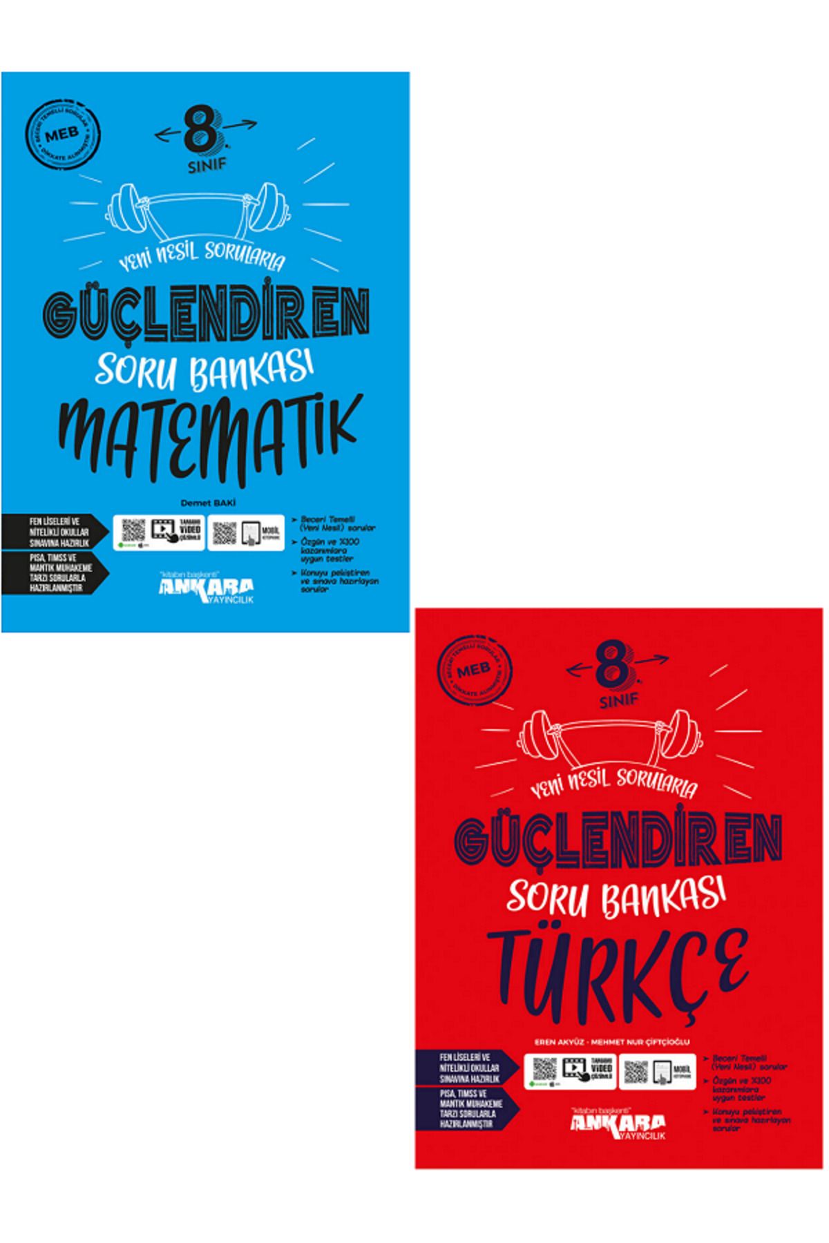 Efsane Yayınları 8.Sınıf Ankara Güçlendiren Matematik + Türkçe Soru Bankaları - 2 KİTAP - Video Çözümlü