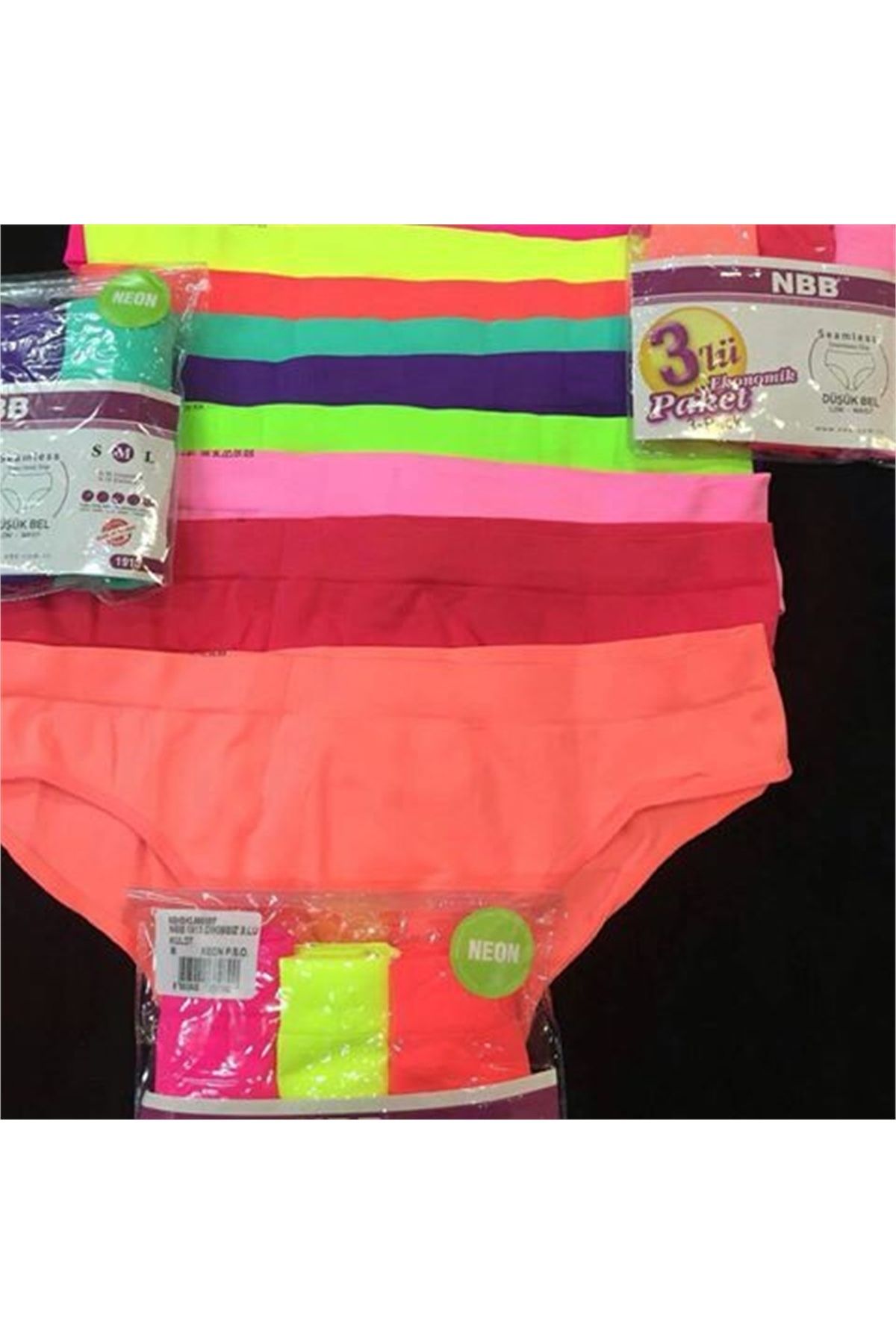 GiyimCity Düşük Bel Üçlü Paket Dikişsiz