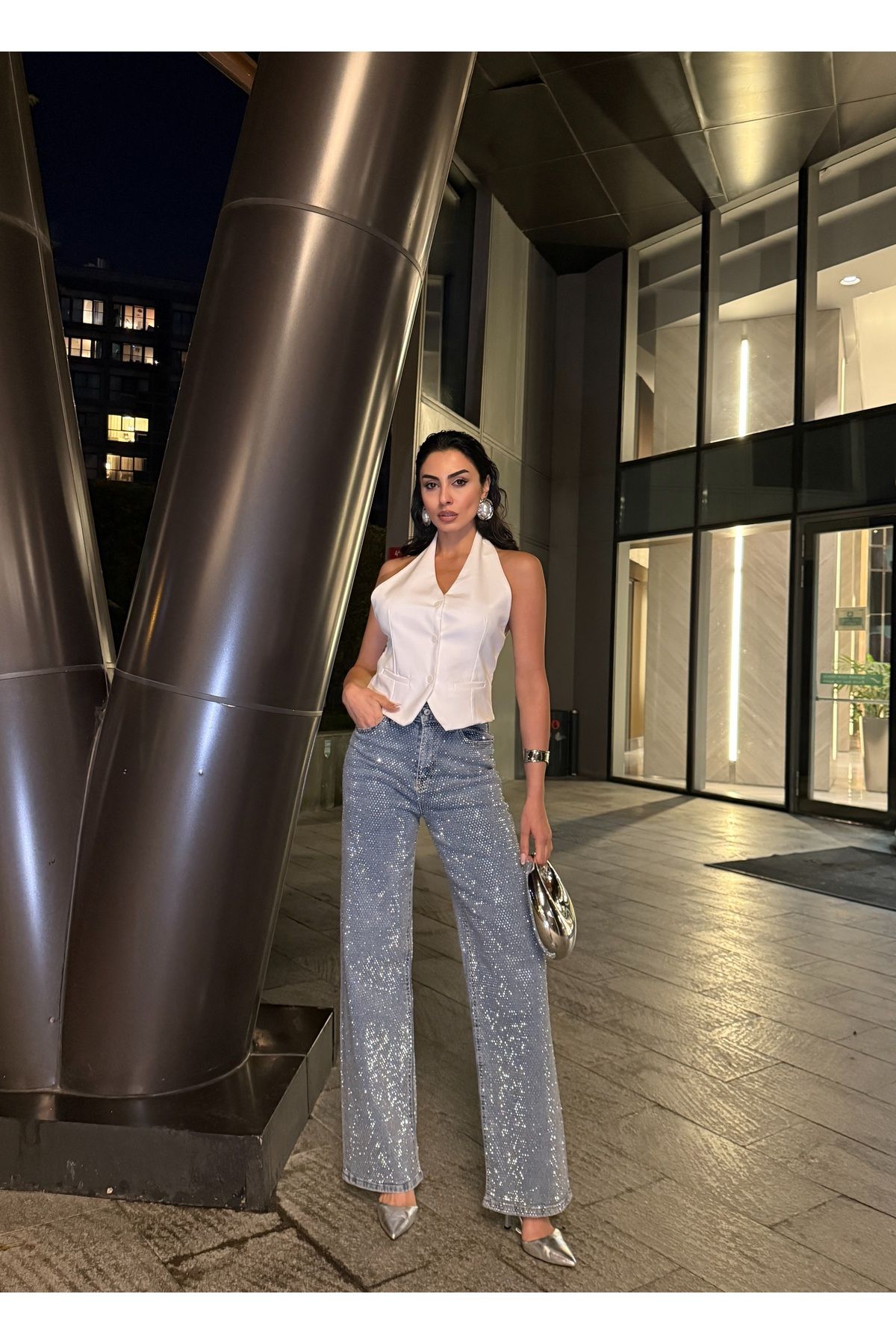 GLAMMOSS L'Atelier Premium Kristal Taşlı Jean GLM-487