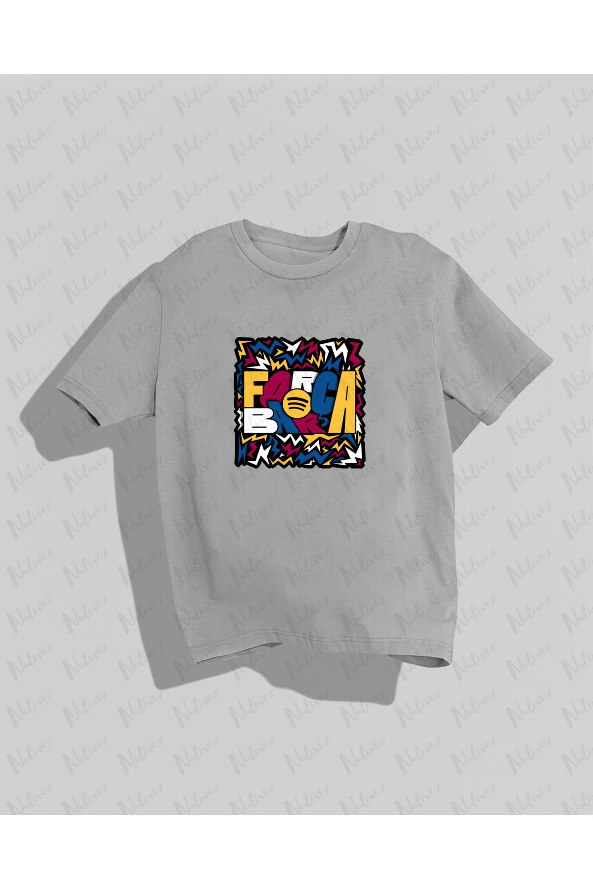 Nulivez Barcelona Tasarımı Baskılı Yüksek Kalite Kompakt Unisex Oversize T-Shirt