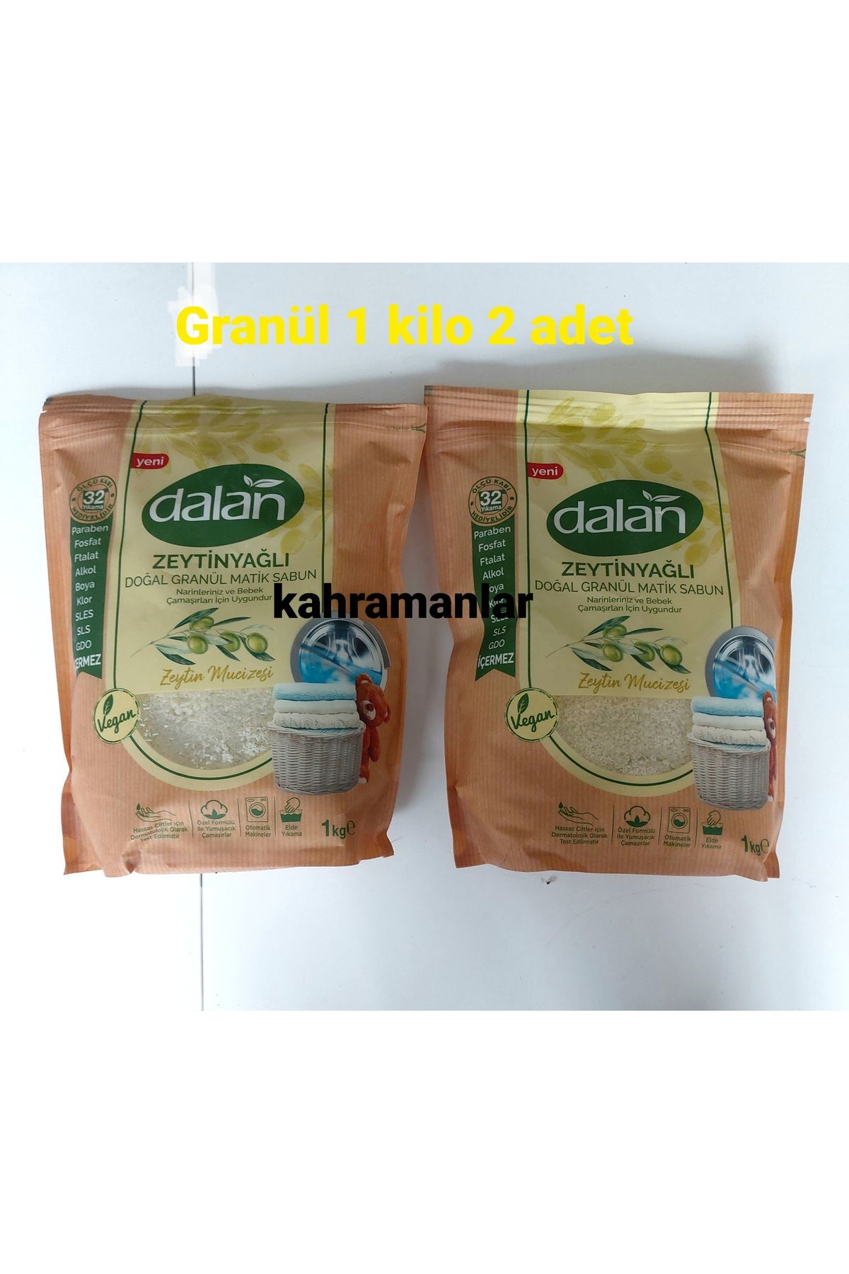 YEŞİLLİ STORE Granül 1 kiloluk 2 adet resimdeki 2 paket gönderim